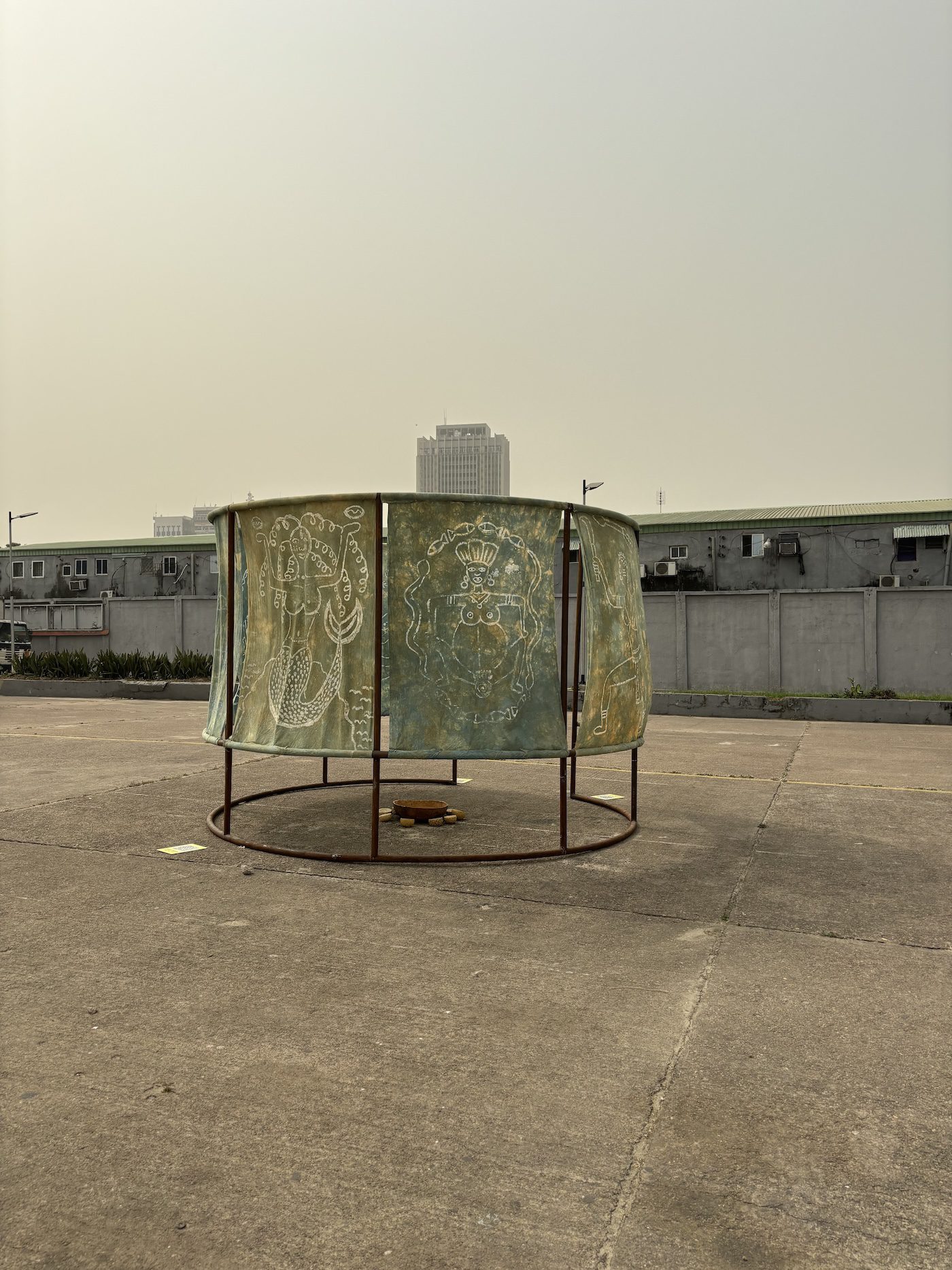 Tabita Rezaire, Omi Elu, 2024. Installation view of Lagos Biennale 2024 at Tafawa Balewa Square. Photo: Sinazo Chiya