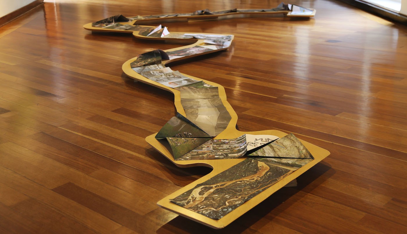 Carolina Caycedo, Serpent River Book, 2017. Fold-out book, 72 pages. Commissioned by LACMA for “A Universal History of Infamy” in collaboration with Creative Capital and the Art Museum of the National University of Colombia. Photo: Ana Luisa González.