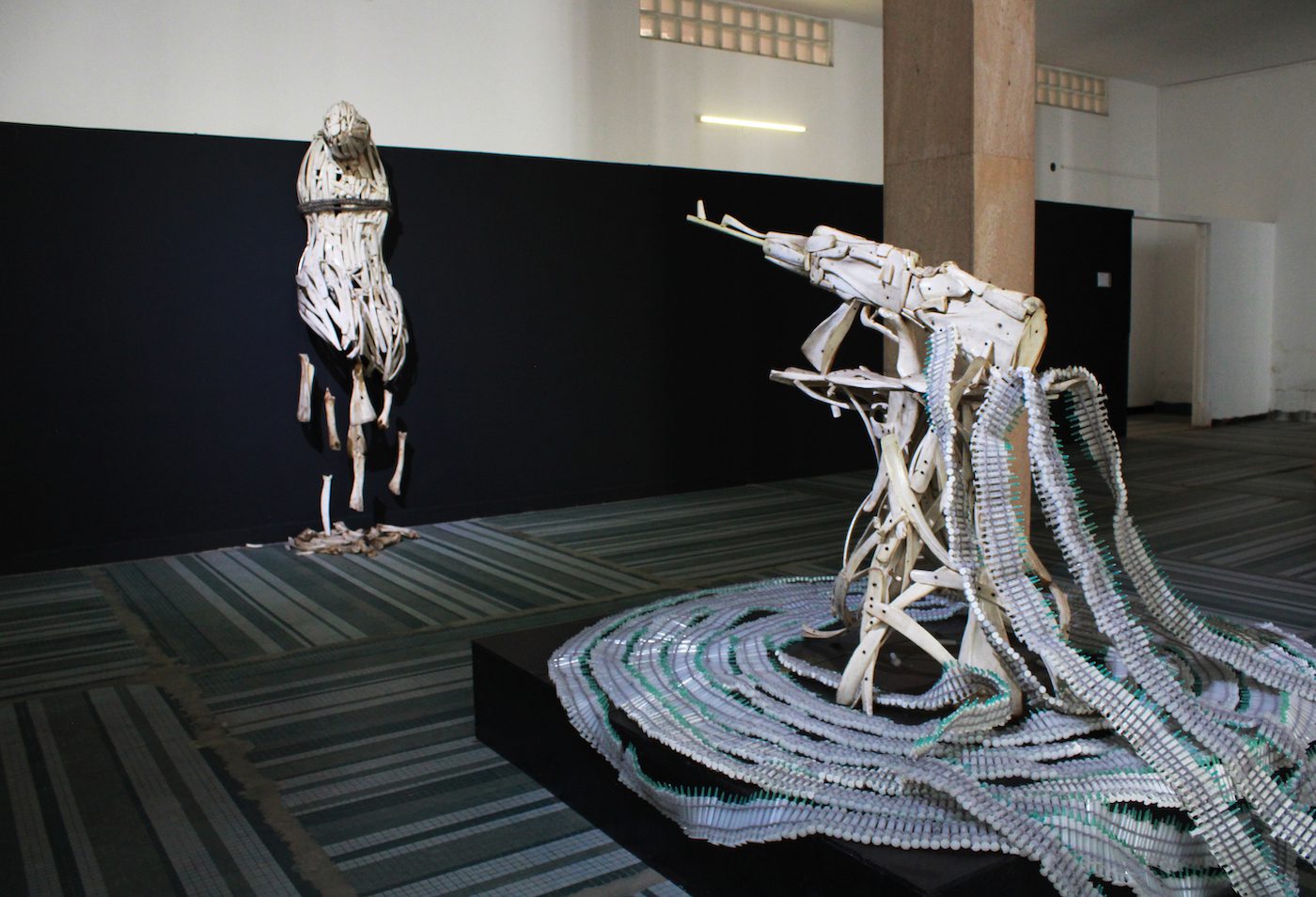 Obinna Makata, Installation View at the 14th Dakar Biennale, 2022. Photo: Roseline Olang’ Odhiambo