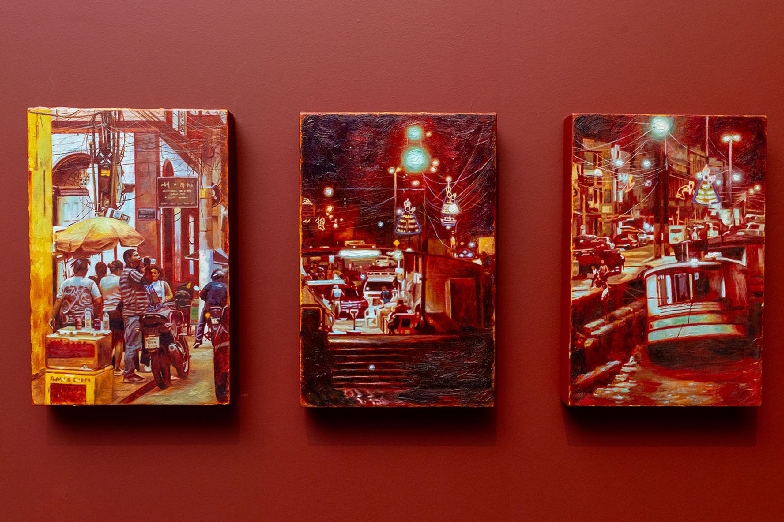 Carla Duncan (Belém, Brazil, b. 1992), Interstício, CELEUMA Series, 2025. Oil and acrylic on panel, 30 x 20cm. Photo: Ana Dias