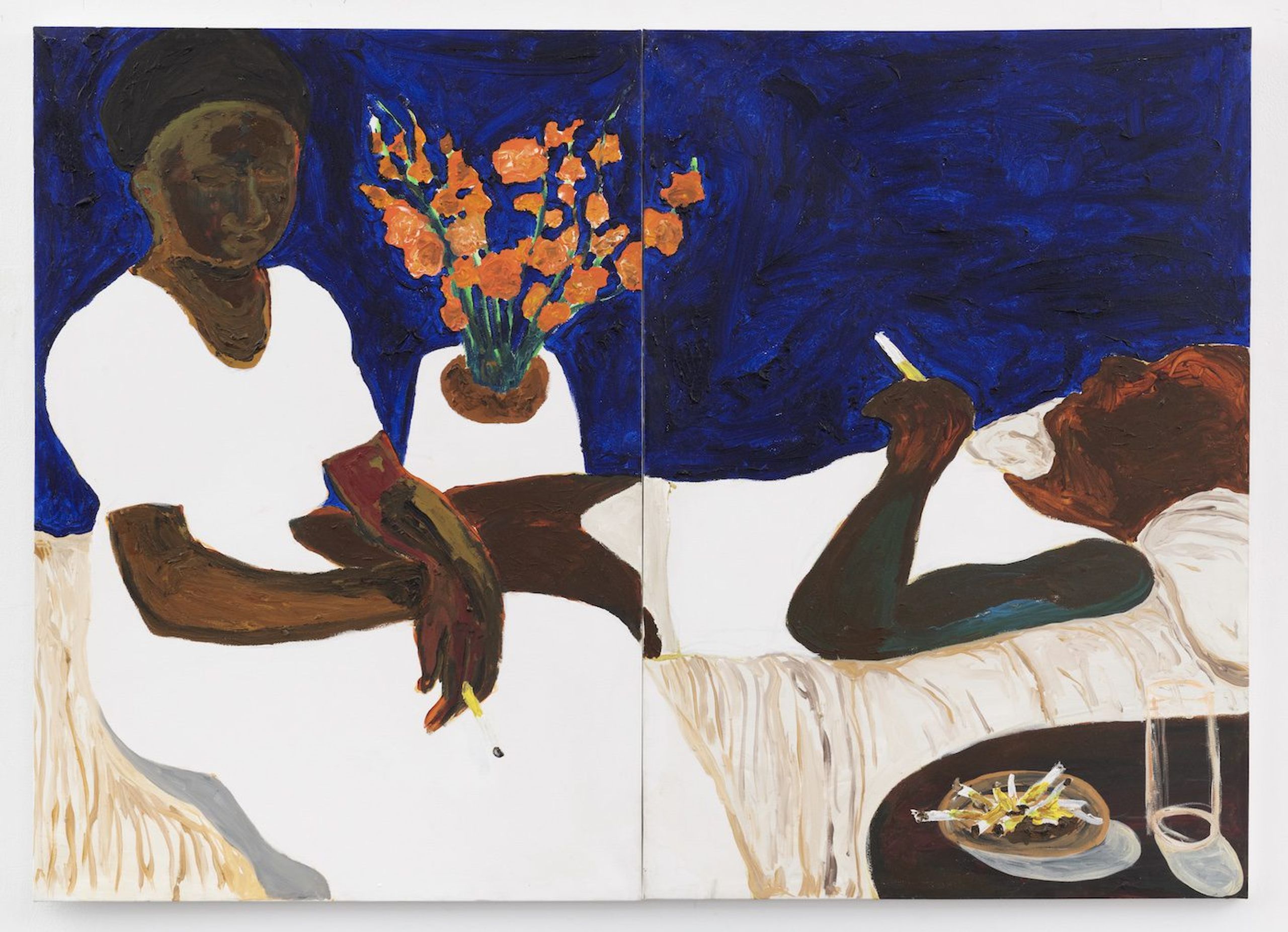 Gideon Appah, The Older Couple, 2021. Oil on canvas. Photo: Adam Reich