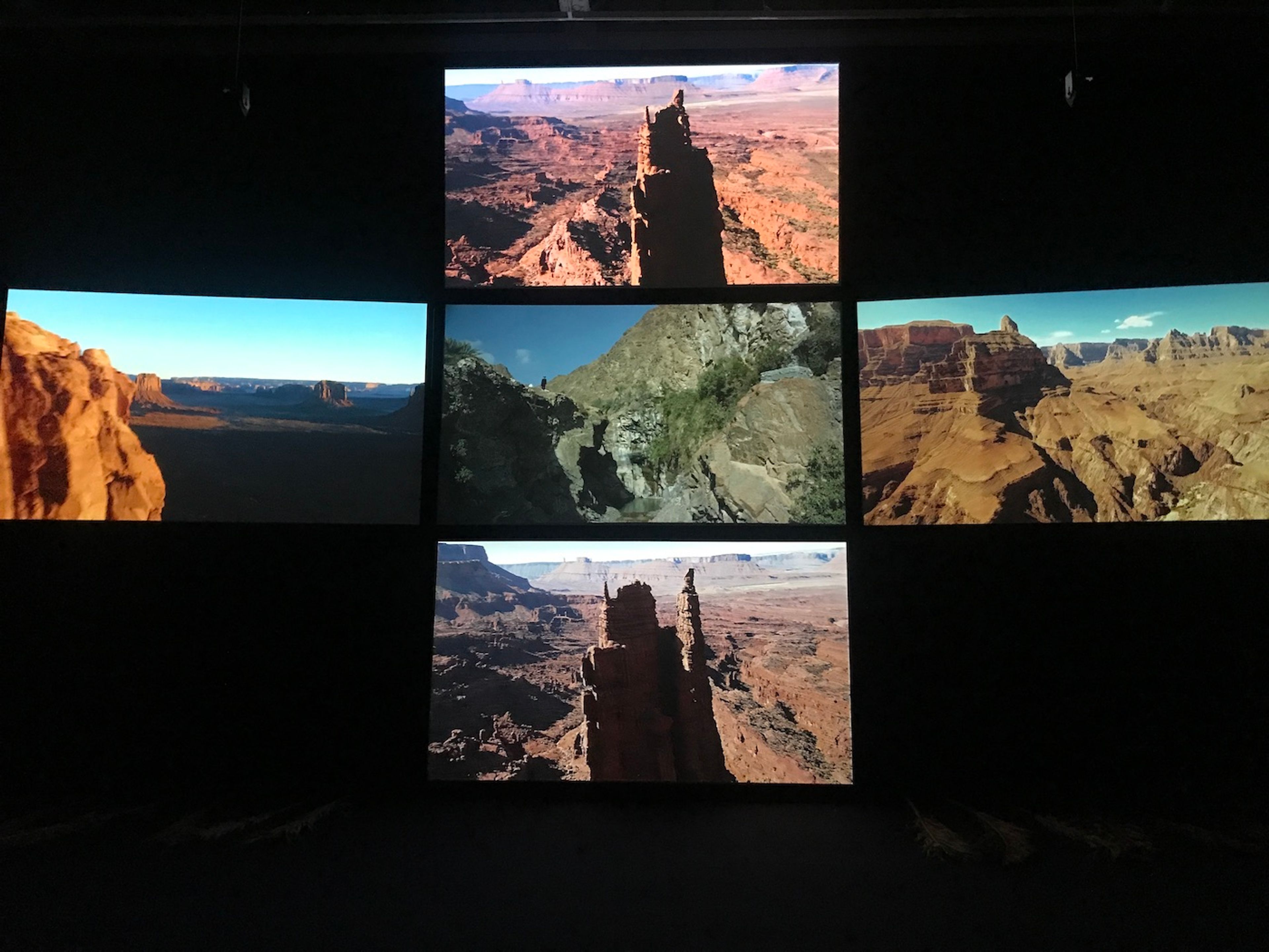 John Akomfrah Arcadia, (Detail). Installation view at Sharjah Biennial 15. Photo: C&amp;.