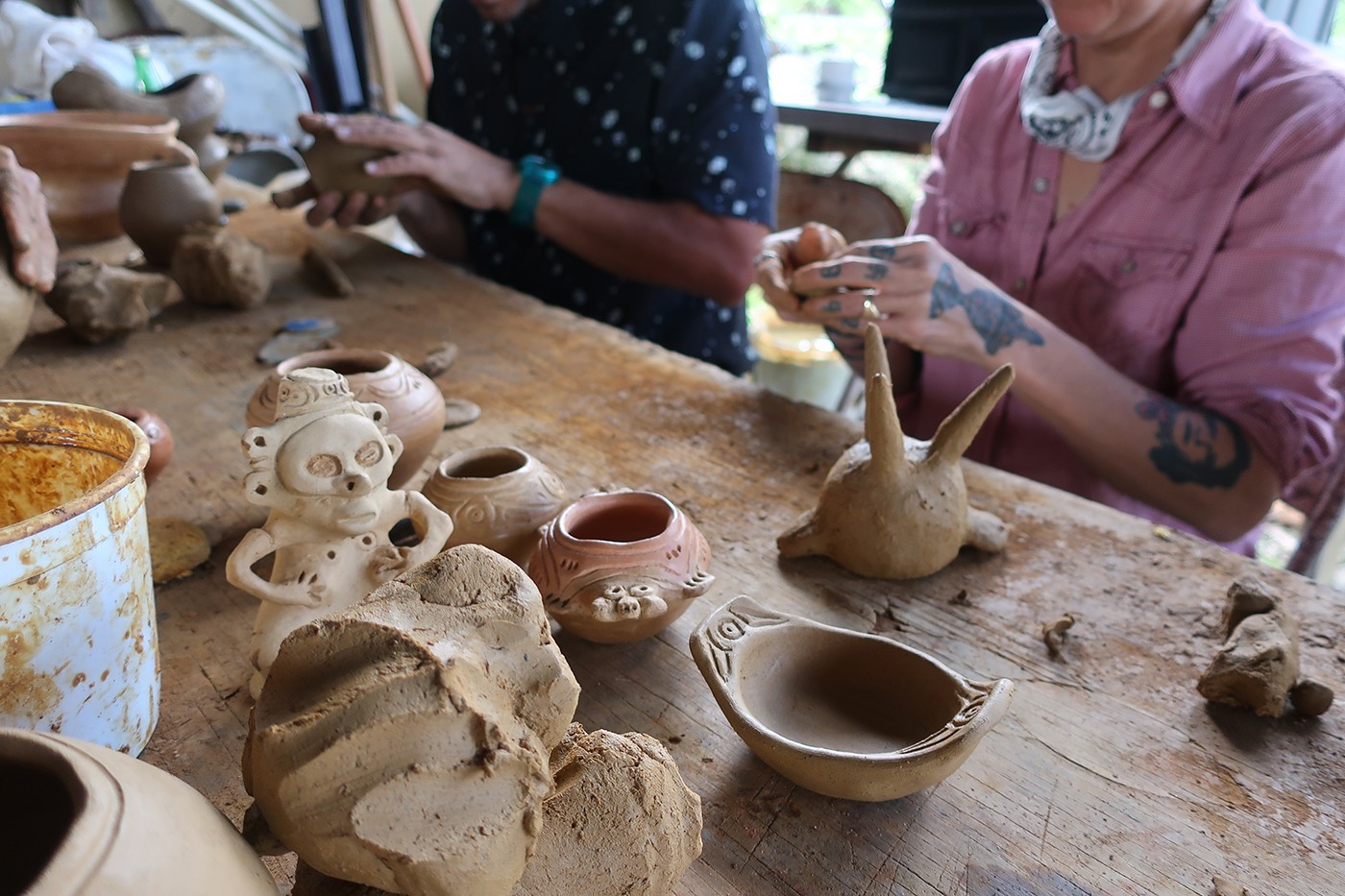 Artist Alice Cheveres' studio in San Juan de Puerto Rico, were she works with traditional methods of ceramics. Photo: Lisa C Soto.