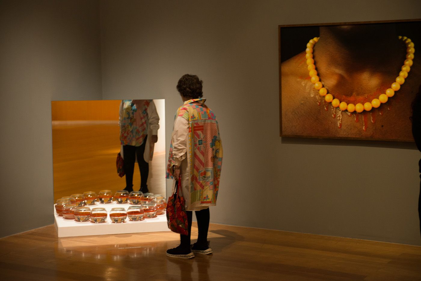 Ayrson Heráclito, Barrueco III, 2003, glass, water, salt, palm oil and crystal mirror, Courtesy of Portas Vilaseca Galeria, Rio de Janeiro, RJ. Photo: Levi Fanan/Pinacoteca de São Paulo