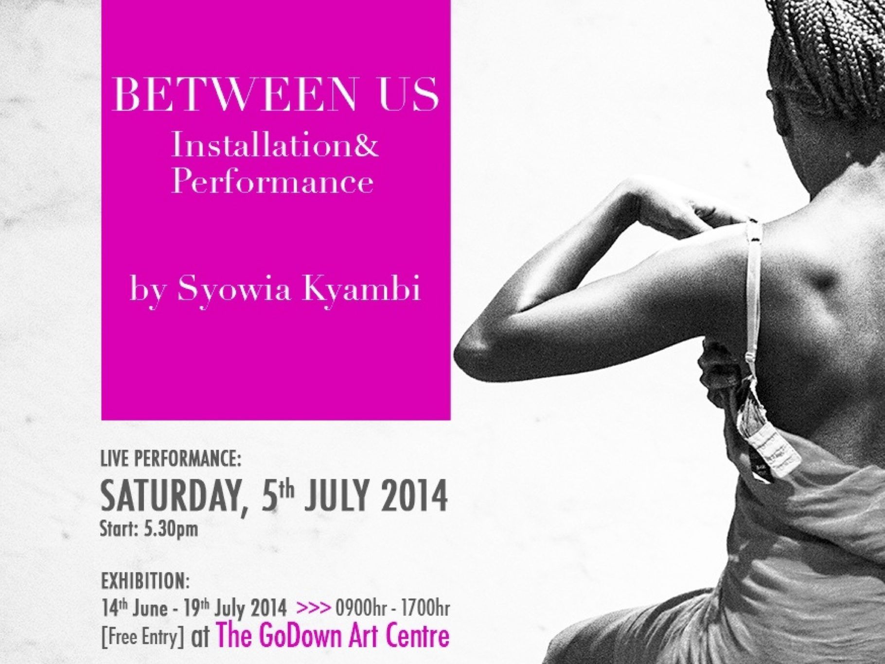 Between Us - live performance & installation by Miriam Syowia Kyambi