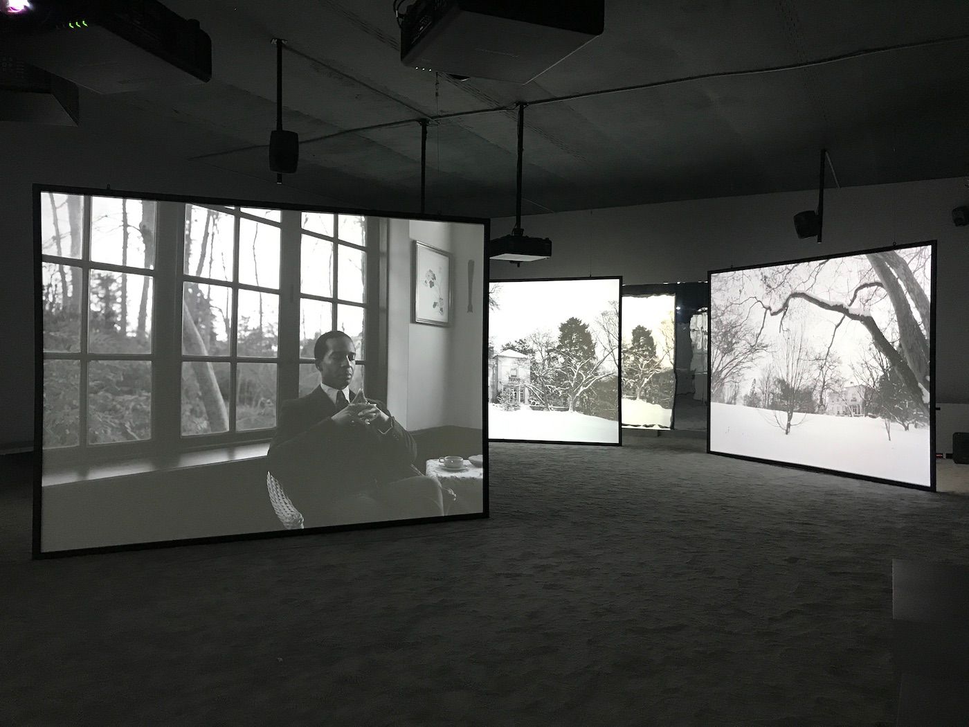 Isaac Julien, Once Again…(Status Never Die), 2022. Installation view at Sharjah Biennial 15. Photo: C&amp;.