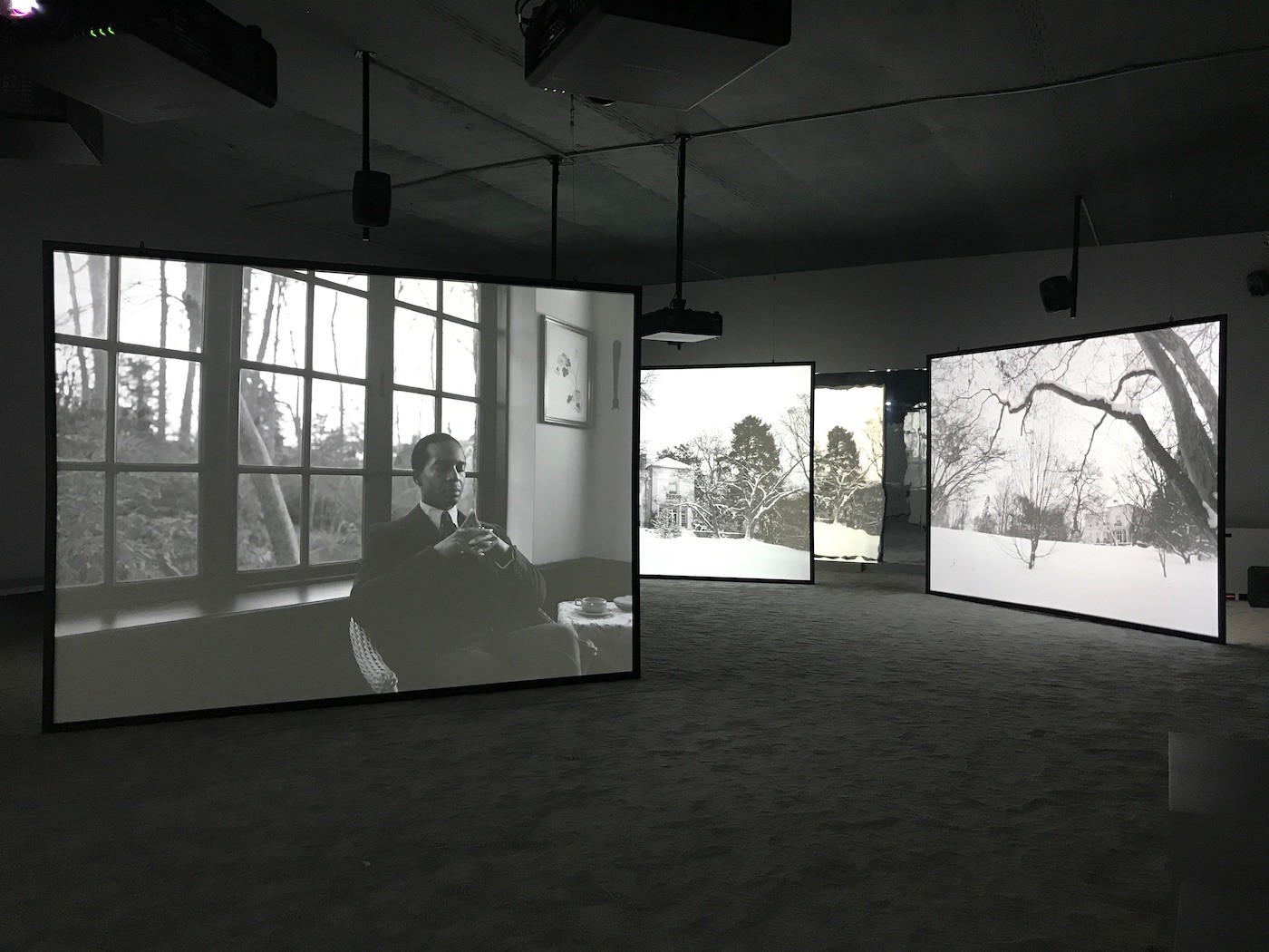 Isaac Julien, Once Again…(Status Never Die), 2022. Installation view at Sharjah Biennial 15. Photo: C&.