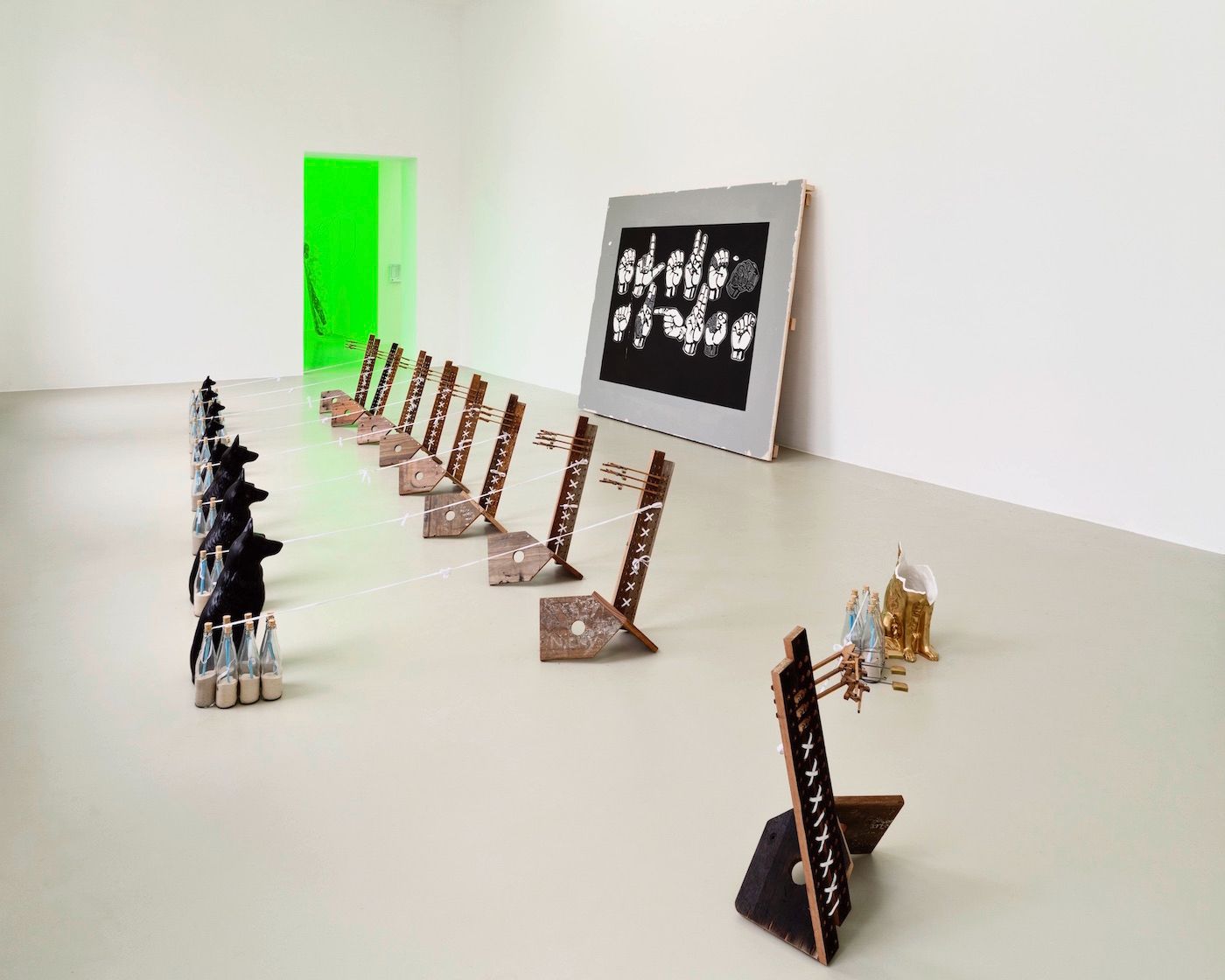 Kemang Wa Lehulere »Gladiolus«, 2016 and »Matric 2015«, 2018. Installation View at Kunstverein Hannover. Photo: Raimund Zakowski