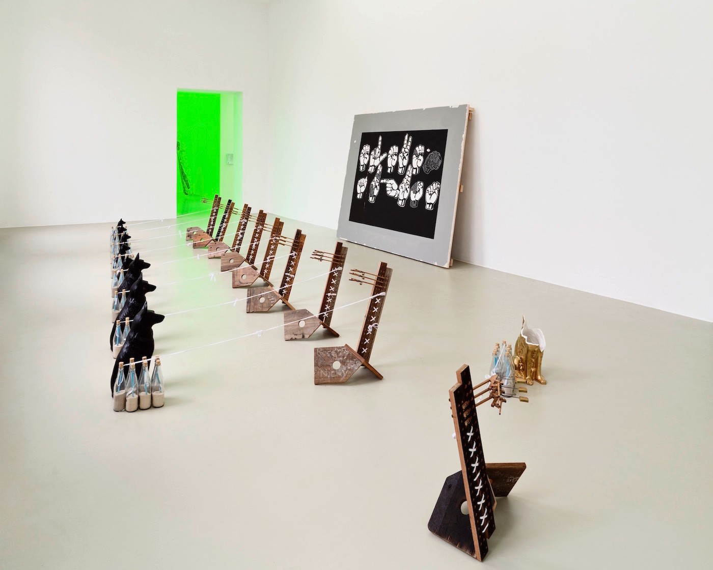 Kemang Wa Lehulere »Gladiolus«, 2016 and »Matric 2015«, 2018. Installation View at Kunstverein Hannover. Photo: Raimund Zakowski