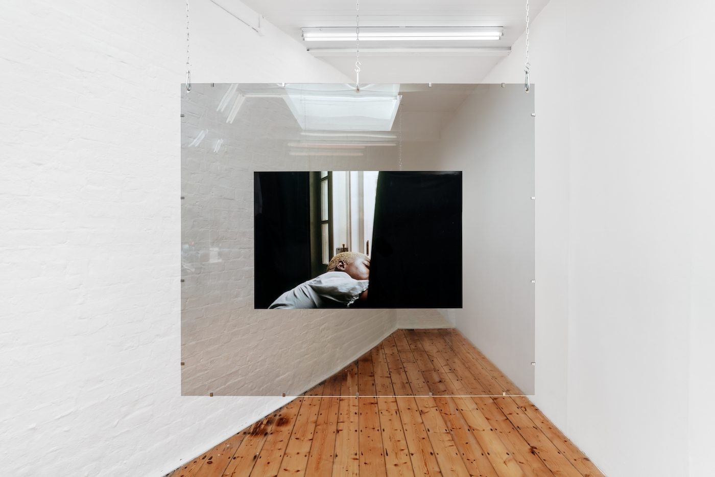 Bernice Mulenga, LMK WHEN U REACH, 2025. Installation view at Auto Italia, London, UK. Courtesy the artist and Auto Italia. Photographer: Jack Elliot Edwards.