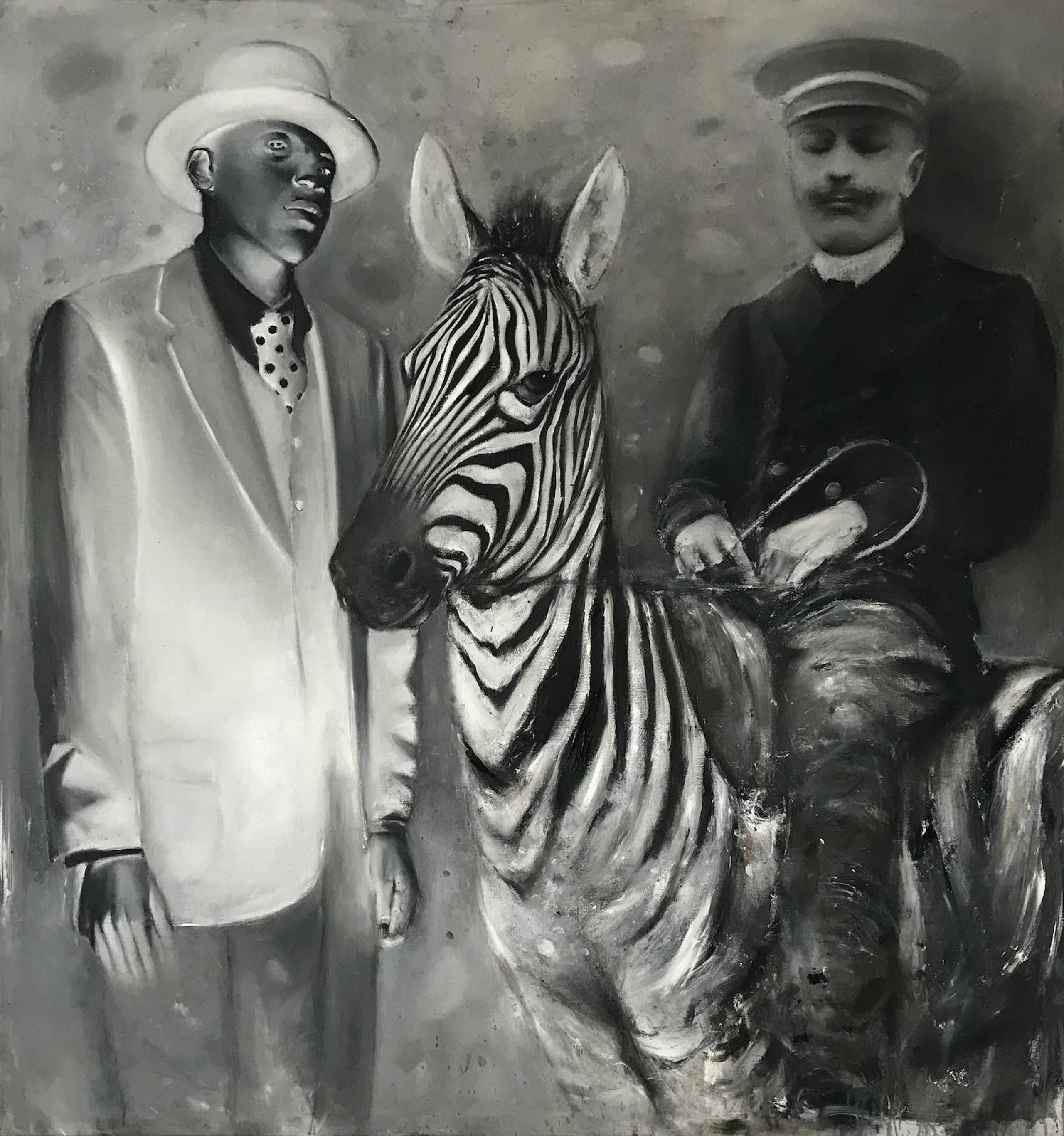 Ransome Stanley, Still Riding The Zebra, 2019. Oil on canvas, 200 x 190 cm. Courtesy of the artist and Artco Galerie Herzogenrath