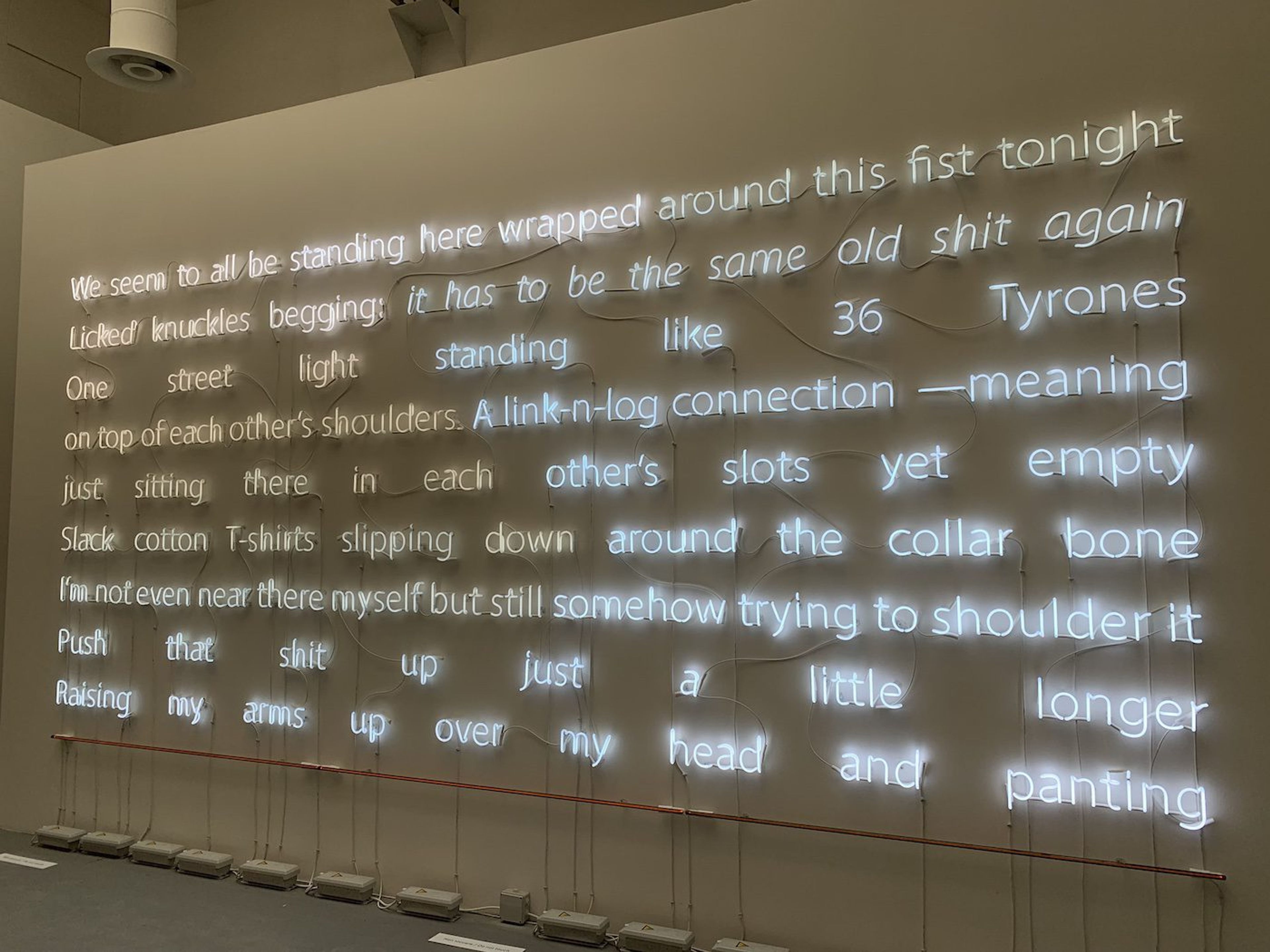 Sable Elyse Smith, Landscape VI, 2022. Installation View at “The Milk of Dreams”. Photo: C&amp;