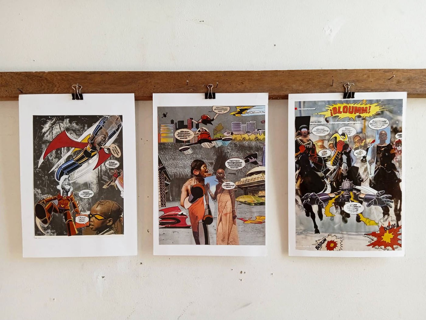 Francisco Pinto, Never Give Up 34 x 70 x 2 cm. Collages. Courtesy of the artist.