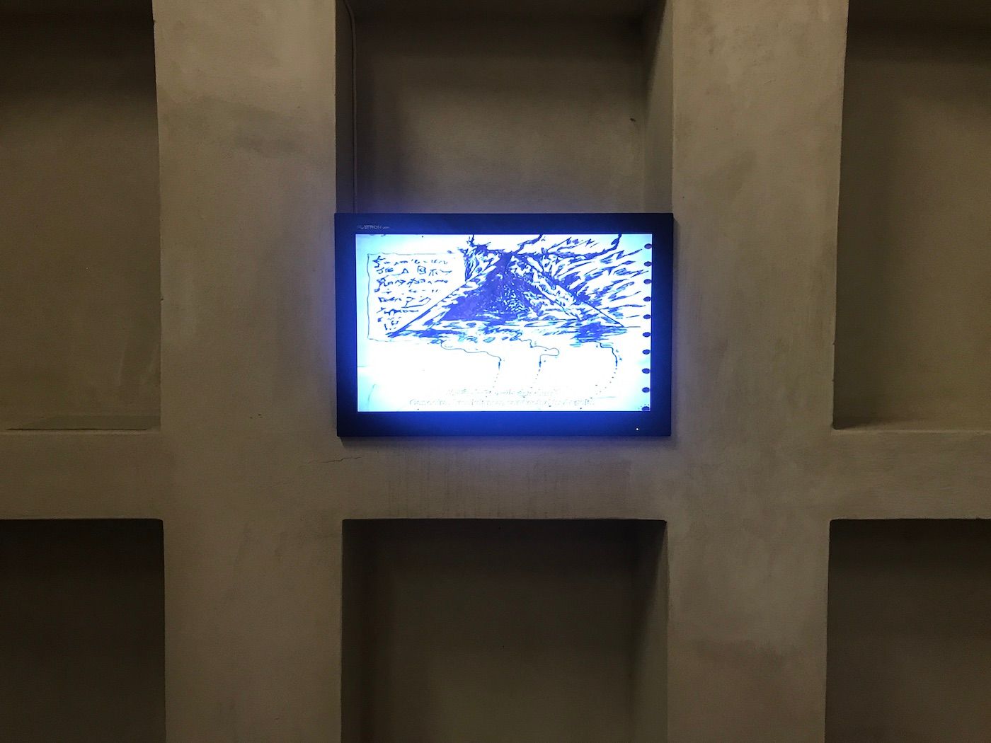 David Hammons , Exquisite Corpse: Ted Joans, 2019. Installation view at Sharjah Biennial 15. Photo: C&.