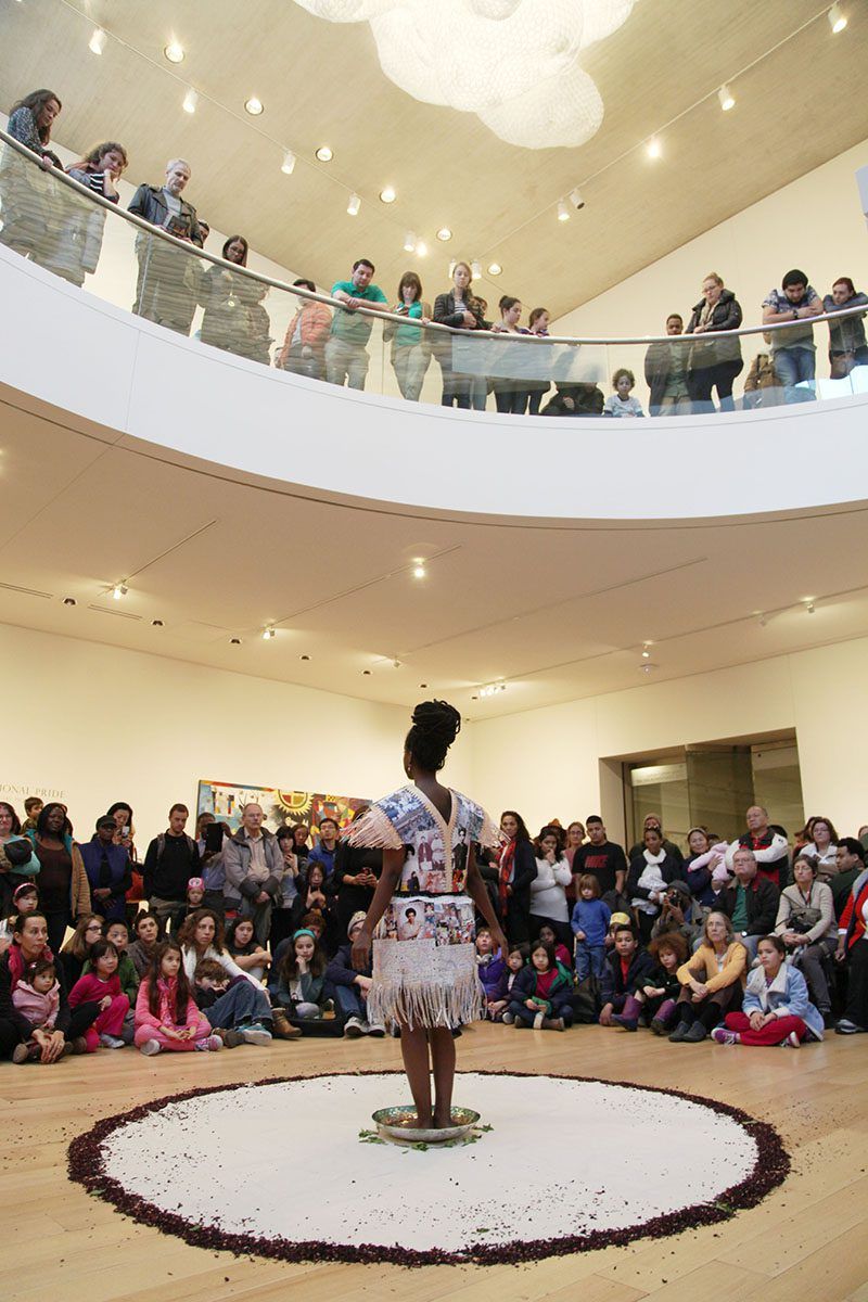 Helina Metaferia, Ancestral Honoring Performance, 2015. Linde Family Wing for Contemporary Art - Museum of Fine Arts, Boston. Courtesy of the artist and Addis Fine Art