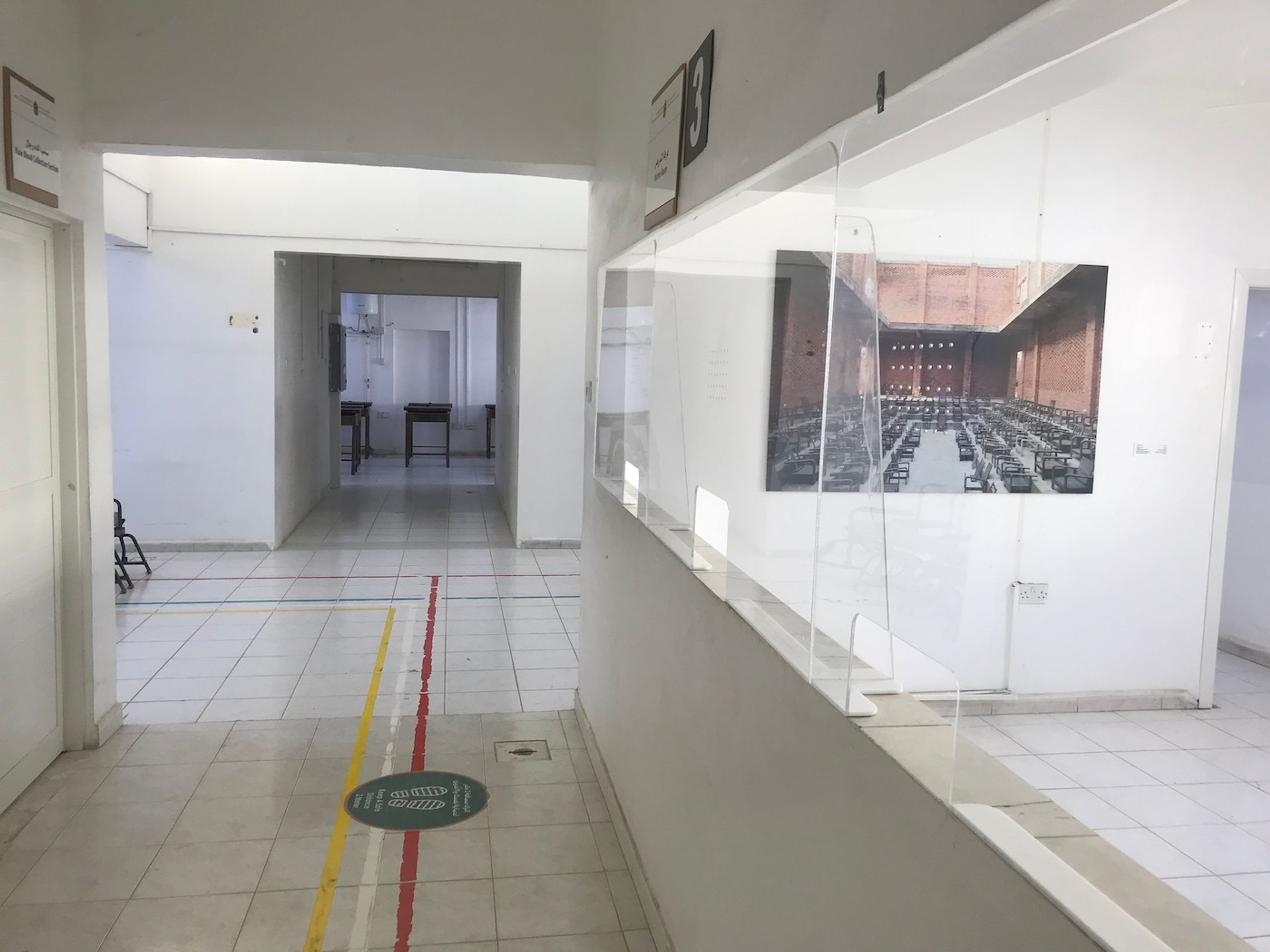 Ibrahim Mahama, Shine a Light, 2022. Installation view at Sharjah Biennial 15. Photo: C&.