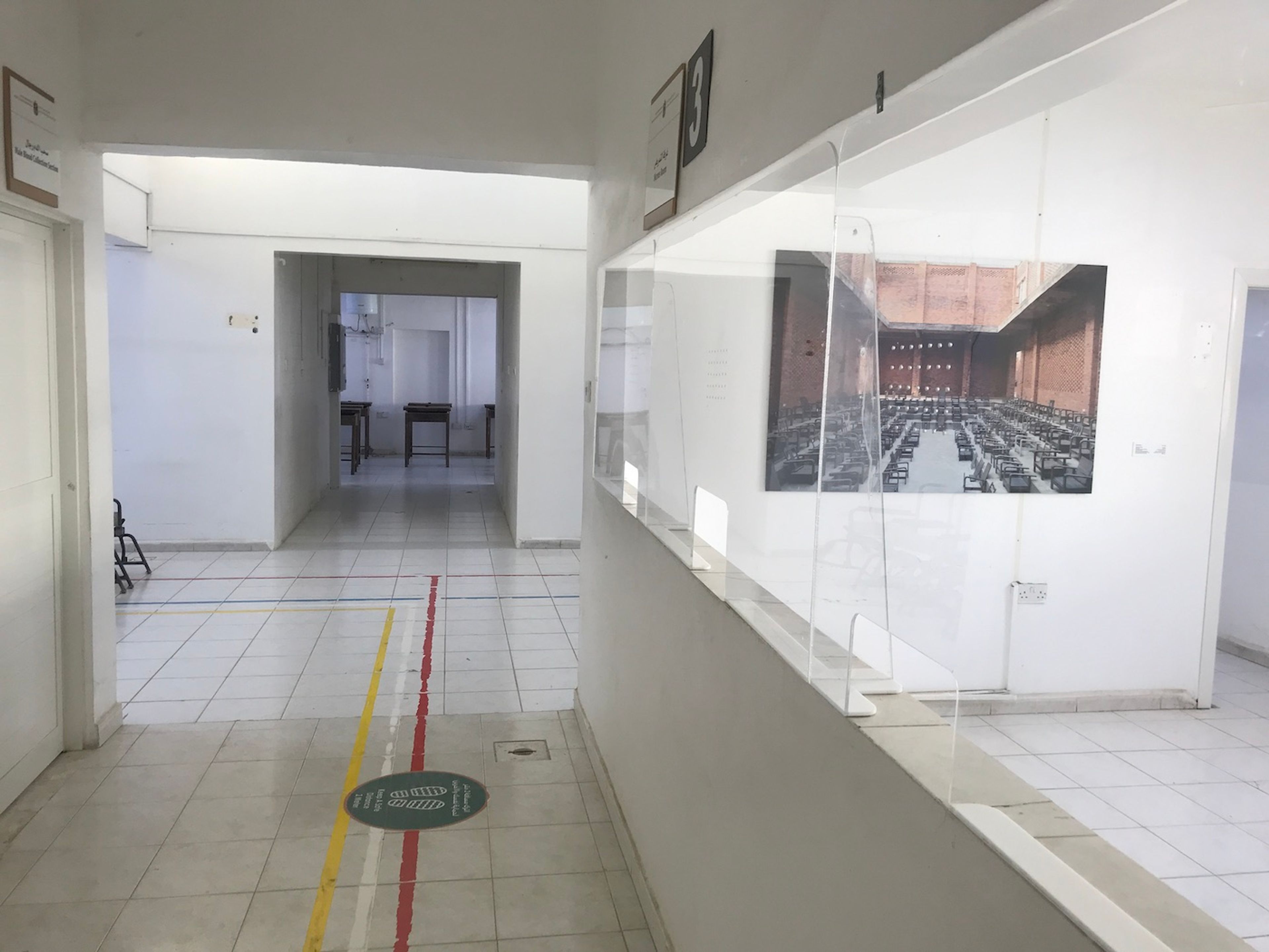 Ibrahim Mahama, Shine a Light, 2022. Installation view at Sharjah Biennial 15. Photo: C&amp;.