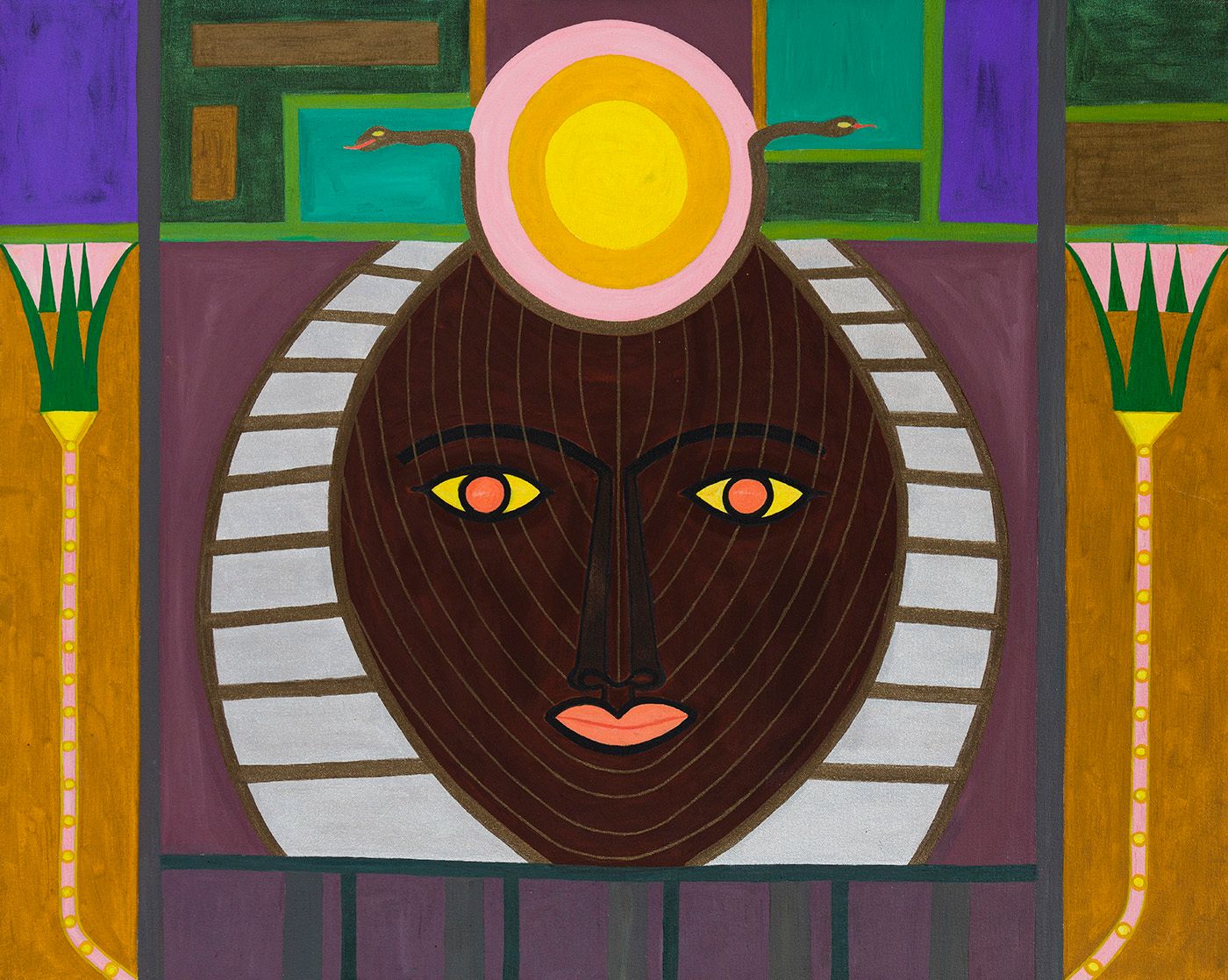 Abdias Nascimento, Ancient Mask, 1988, Acrylic on canvas, 80 x 100 cm. Ipeafro Collection, Rio de Janeiro.