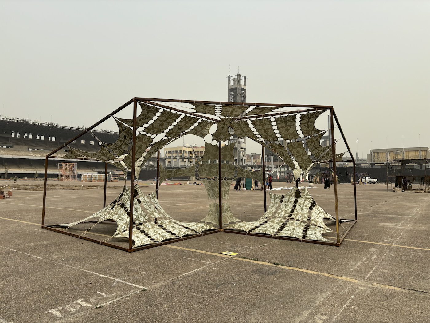 Olayani Studio (Yussef Agbo-Ola) Airi: Bone Altar, Installation view of Lagos Biennale 2024 at Tafawa Balewa Square. Photo: Sinazo Chiya