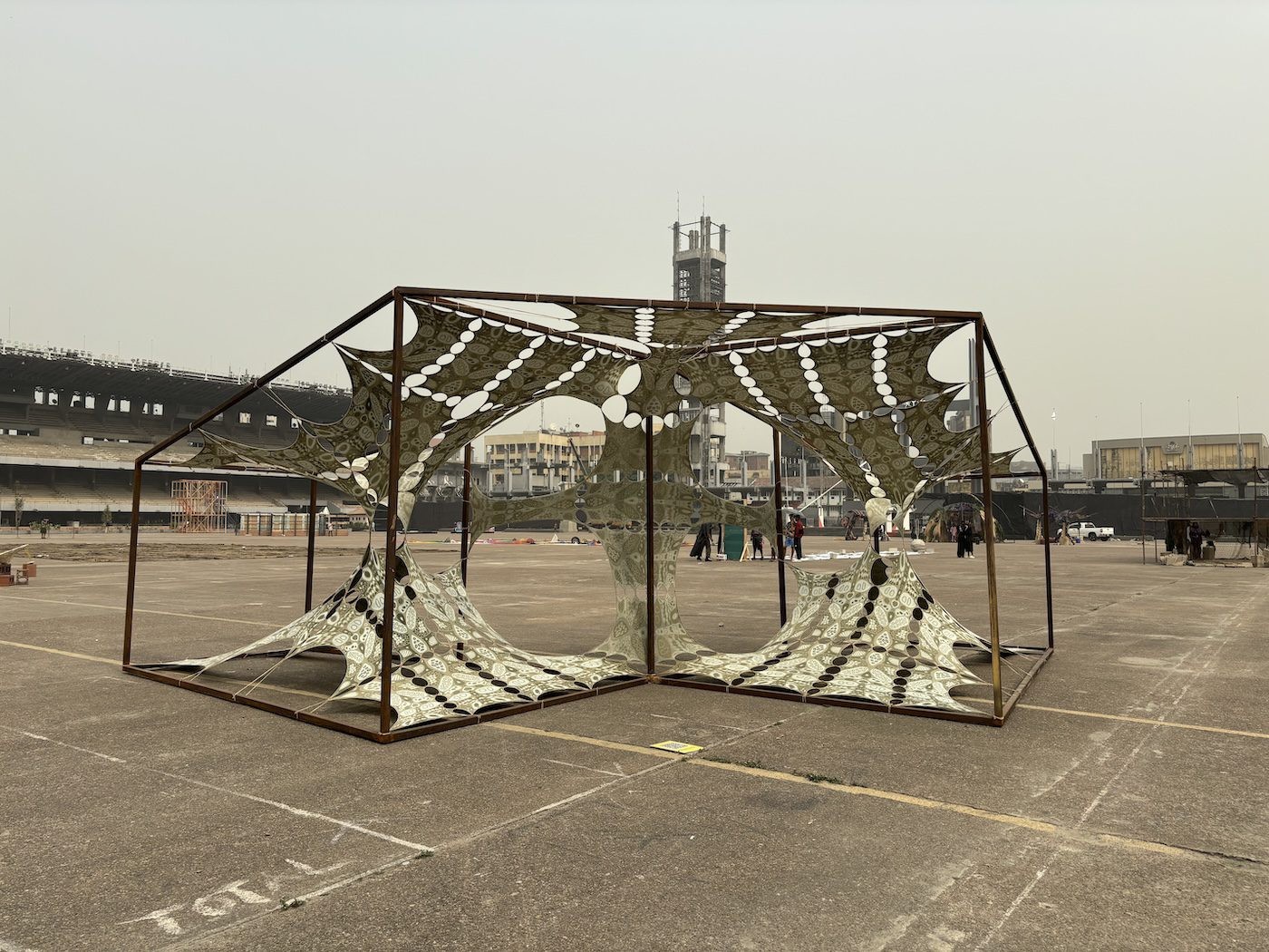 Olayani Studio (Yussef Agbo-Ola) Airi: Bone Altar, Installation view of Lagos Biennale 2024 at Tafawa Balewa Square. Photo: Sinazo Chiya