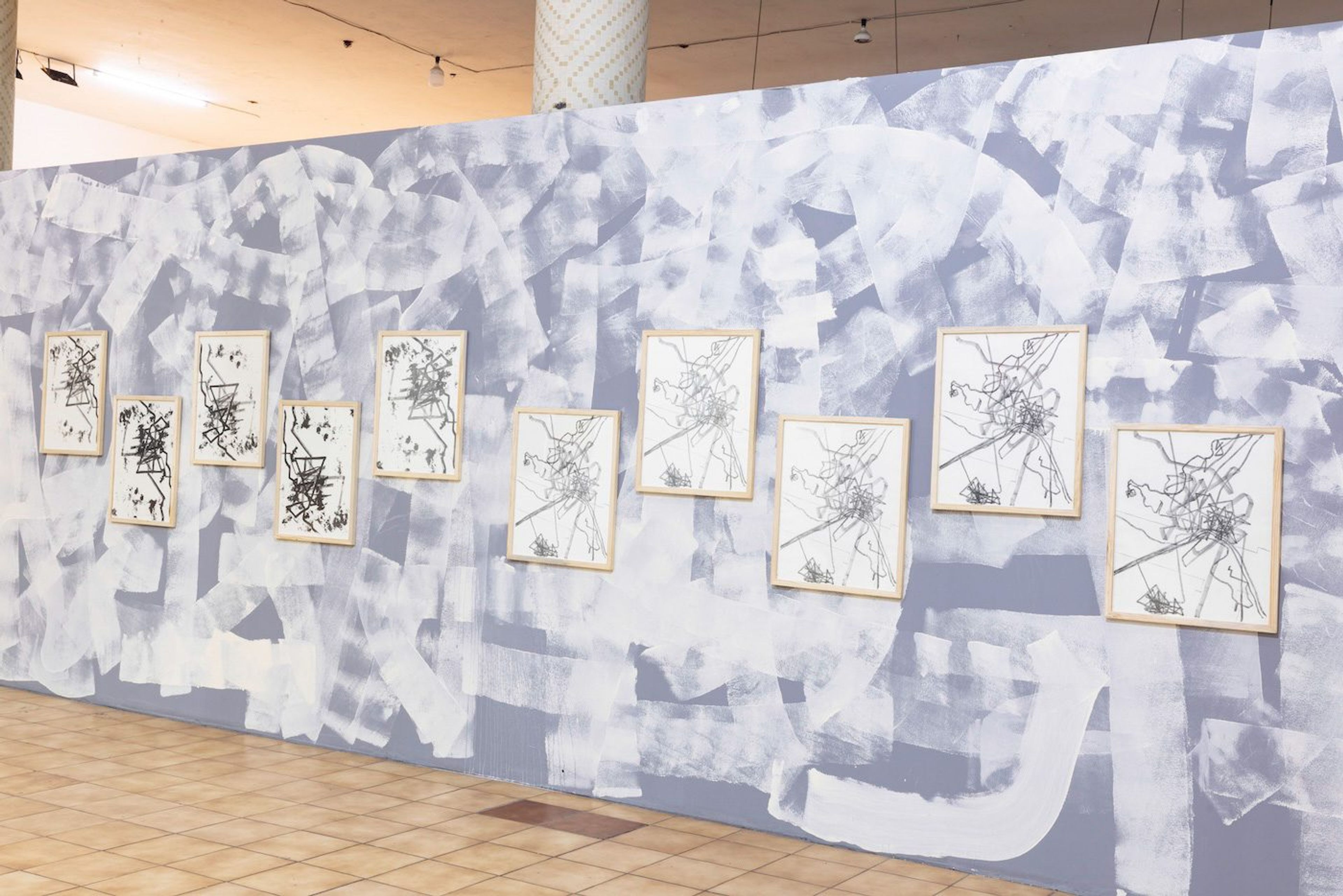 Installation View of “Elolo Bosoka: What he saw sees when he went goes strolling“ at Museum of Science and Technology (MST), Accra. September 12th – October 30th, 2024. Courtesy of the artist.