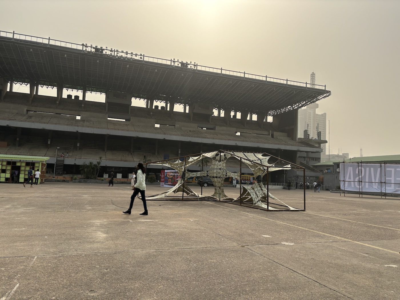 Olayani Studio (Yussef Agbo-Ola) Airi: Bone Altar, Installation view of Lagos Biennale 2024 at Tafawa Balewa Square. Photo: Sinazo Chiya
