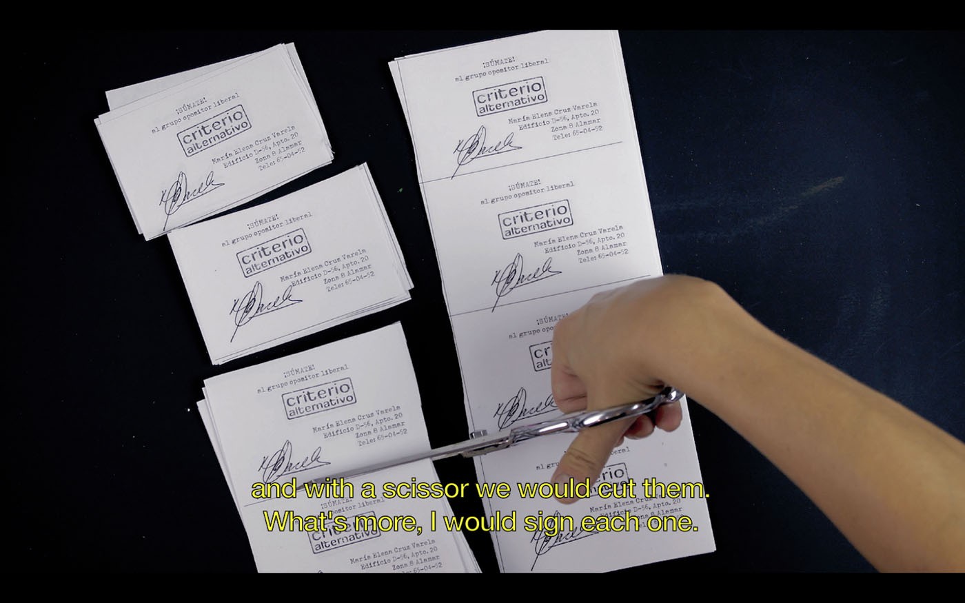 Coco Fusco, Message in a Bottle from María Elena (English Title), 2015. Video still: Courtesy the artist.