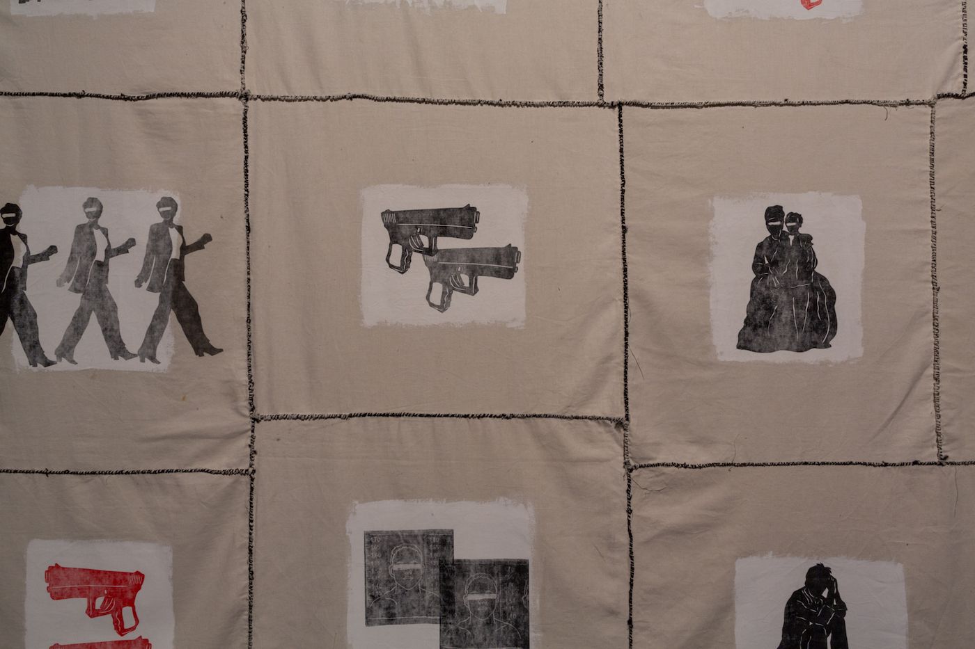 Rosana Paulino, Tecido social. Exhibition Somos todxs negrxs?, Videobrasil, São Paulo, 2017.