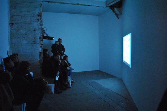 The Embassy, view on video projection by Filippa César © Photo Chiara Cartuccia, 2014