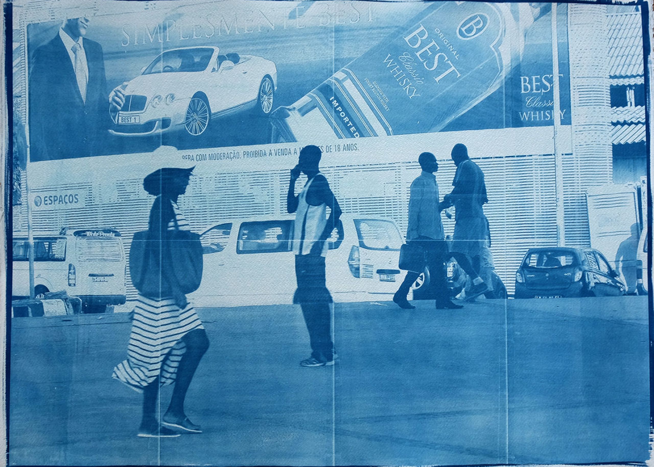 Délio Jasse, Cidade em movimento, 2016. Cyanotype on Fabriano paper. Courtesy the artist and Tiwani Contemporary, London