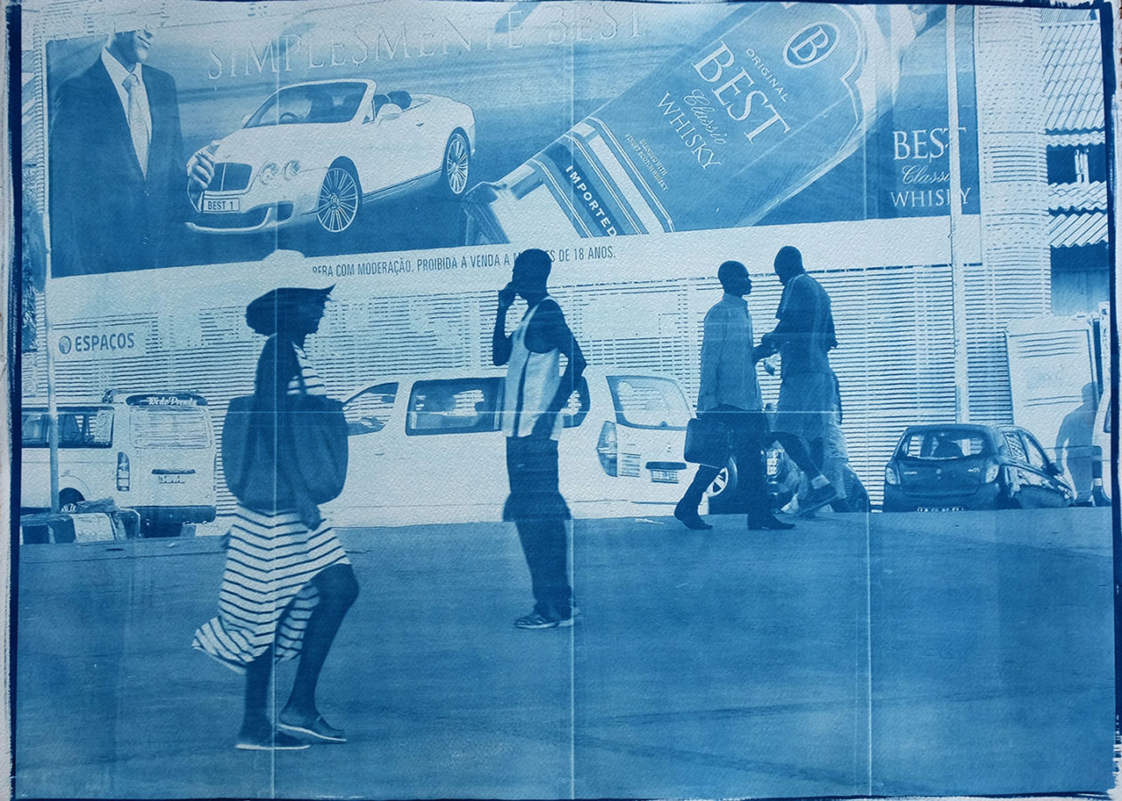 Délio Jasse, Cidade em movimento, 2016. Cyanotype on Fabriano paper. Courtesy the artist and Tiwani Contemporary, London
