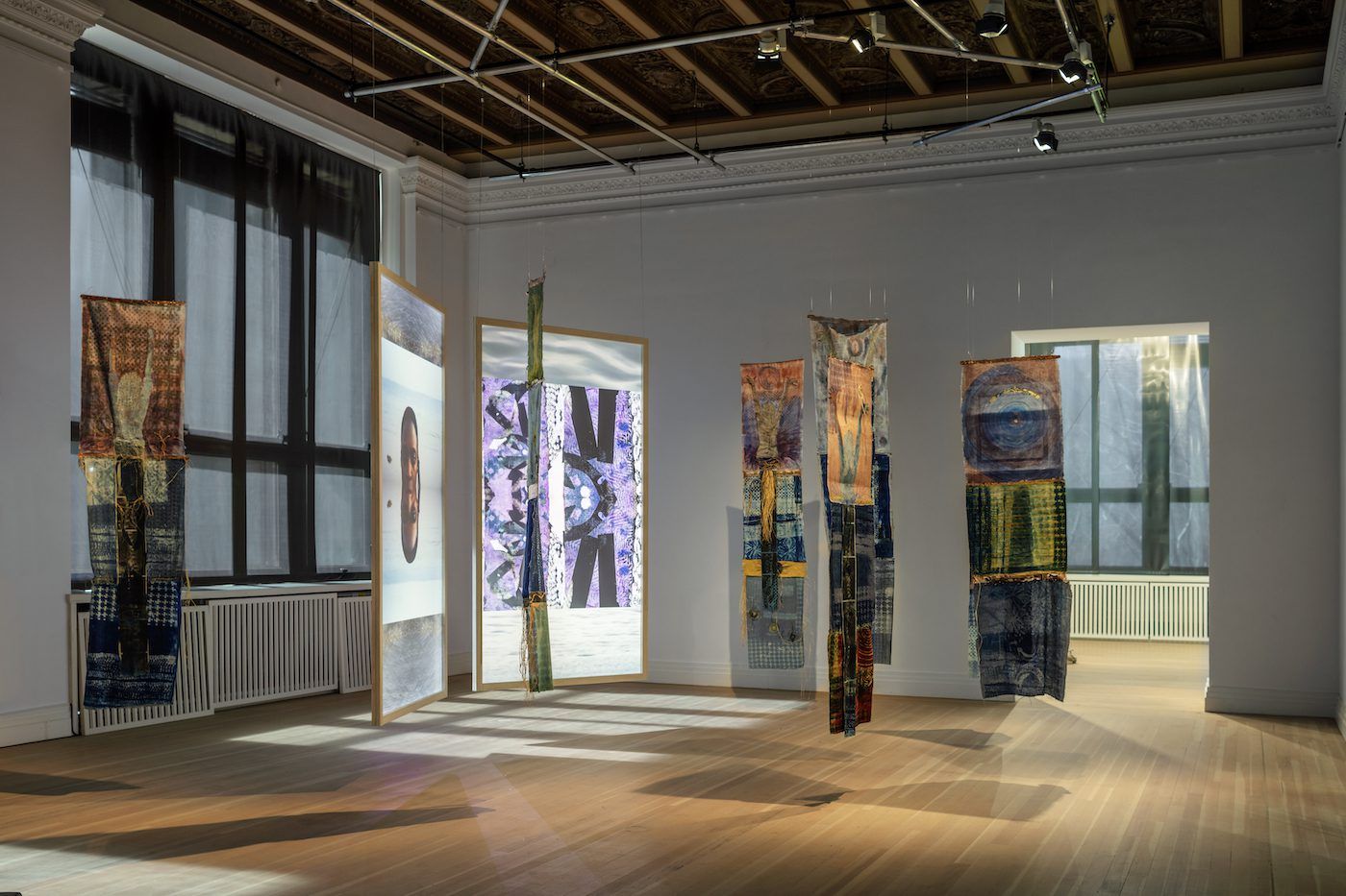 Indigo Waves and Other Stories: Re-Navigating the Afrasian Sea and Notions of Diaspora, Adama Delphine Fawundu, Installation view, Gropius Bau (2023).