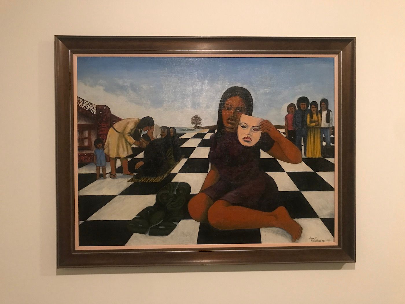 Robyn Kahukiwa, The Choice, 1974. Installation view at Sharjah Biennial 15. Photo: C&.