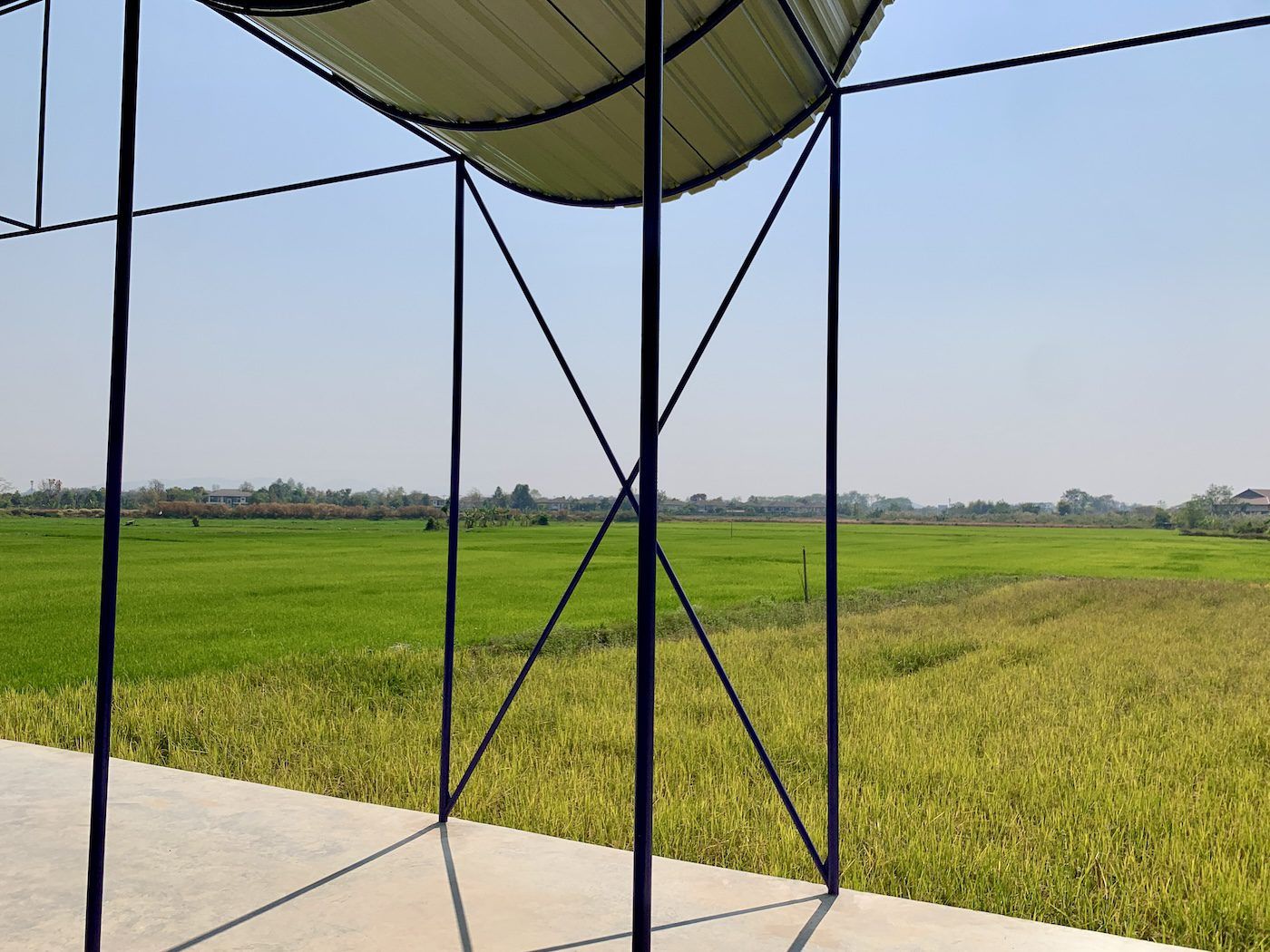 all(zone) / Rachaporn Choochuey, Between Roof & Floor, 2023. The design draws inspiration from greenhouses and also references the ration of the Kimbell Art Museum, designed by Louis I. Khan. Photo: C&