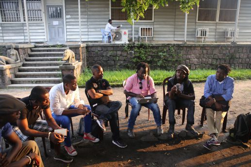 Focus Group 'Framing Time and History' with a.o. Yves Sambu, Vitshois Mwilambwe, Freddy Tsimba. Courtesy of Dialogues du Sud