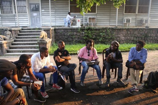 Focus Group 'Framing Time and History' with a.o. Yves Sambu, Vitshois Mwilambwe, Freddy Tsimba. Courtesy of Dialogues du Sud
