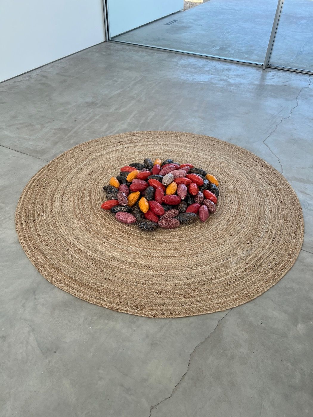 Veronica Ryan, Cocoa Passion in Tandem, 2021. Installation view at Sharjah Biennial 15. Photo: C&amp;.