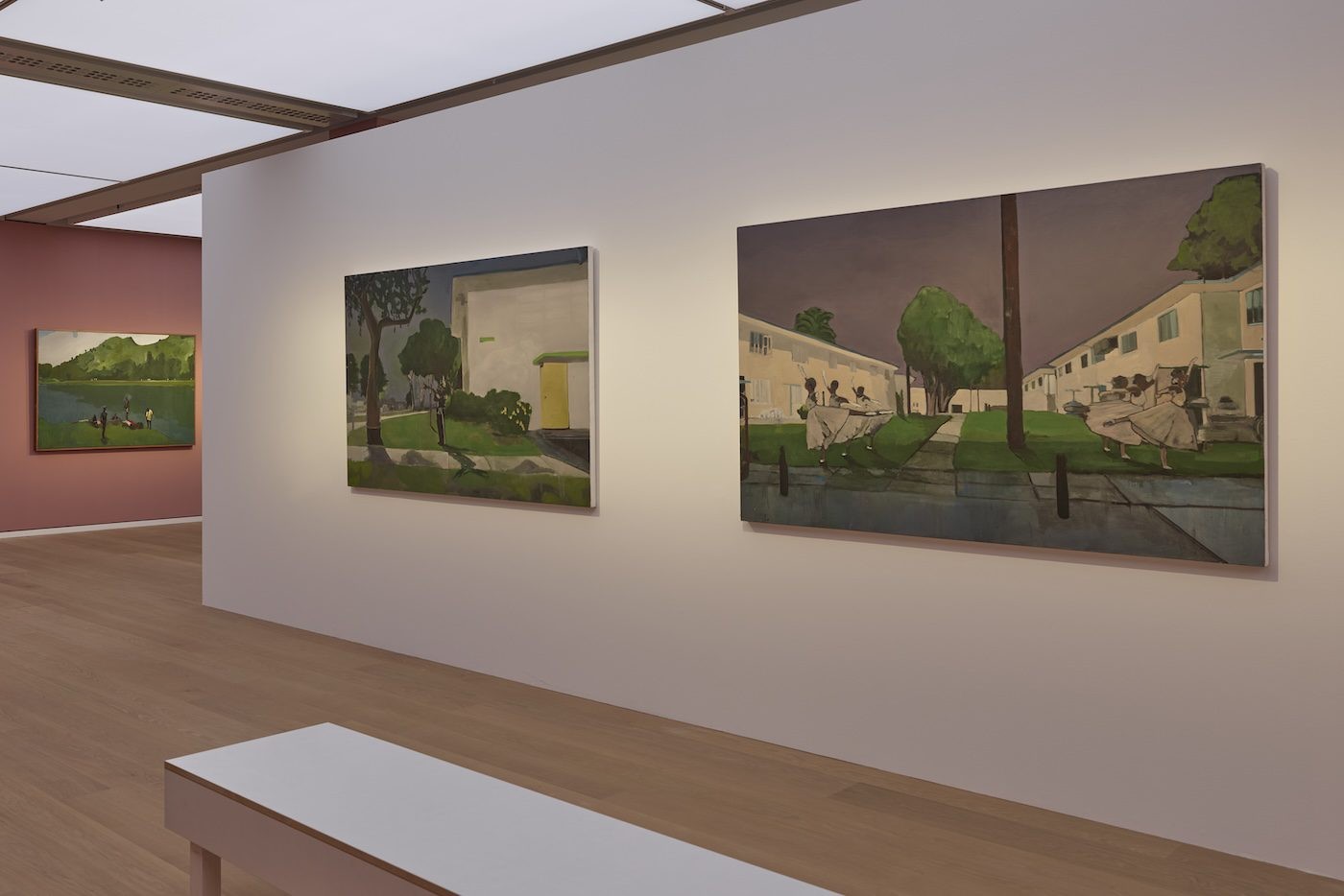 Noah Davis, Installation view of the exhibition Noah Davis, DAS MINSK Kunsthaus in Potsdam 2024. © The Estate of Noah Davis. Courtesy The Estate of Noah Davis and David Zwirner, Photo: Ladislav Zajac.