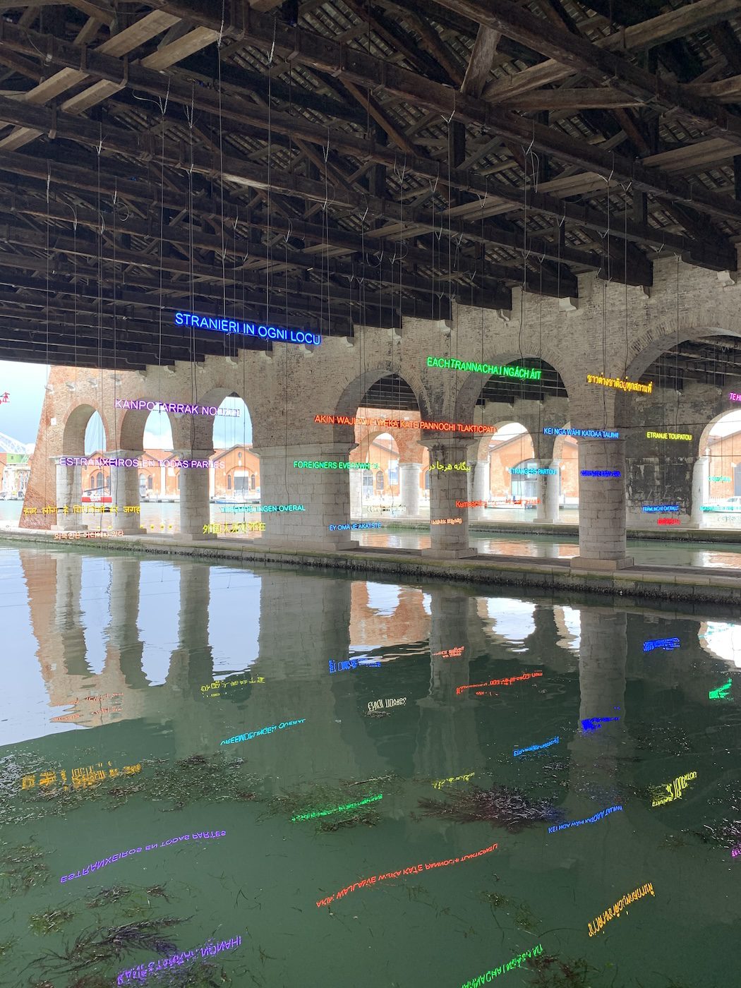 Claire Fontaine. Installation View of 60th Venice Biennale „Foreigners Everywhere“ at Arsenale. Photo: C&amp;