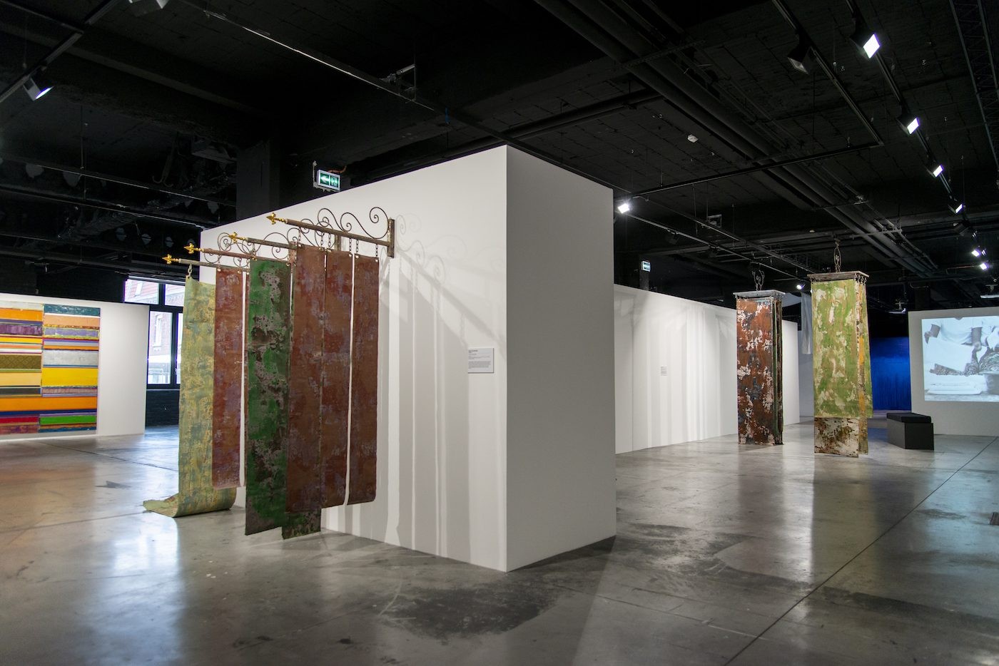 Installation View of „Sensitive Materials“ at La Condition Publique in Roubaix curated by the artist collective EXIT FRAME.