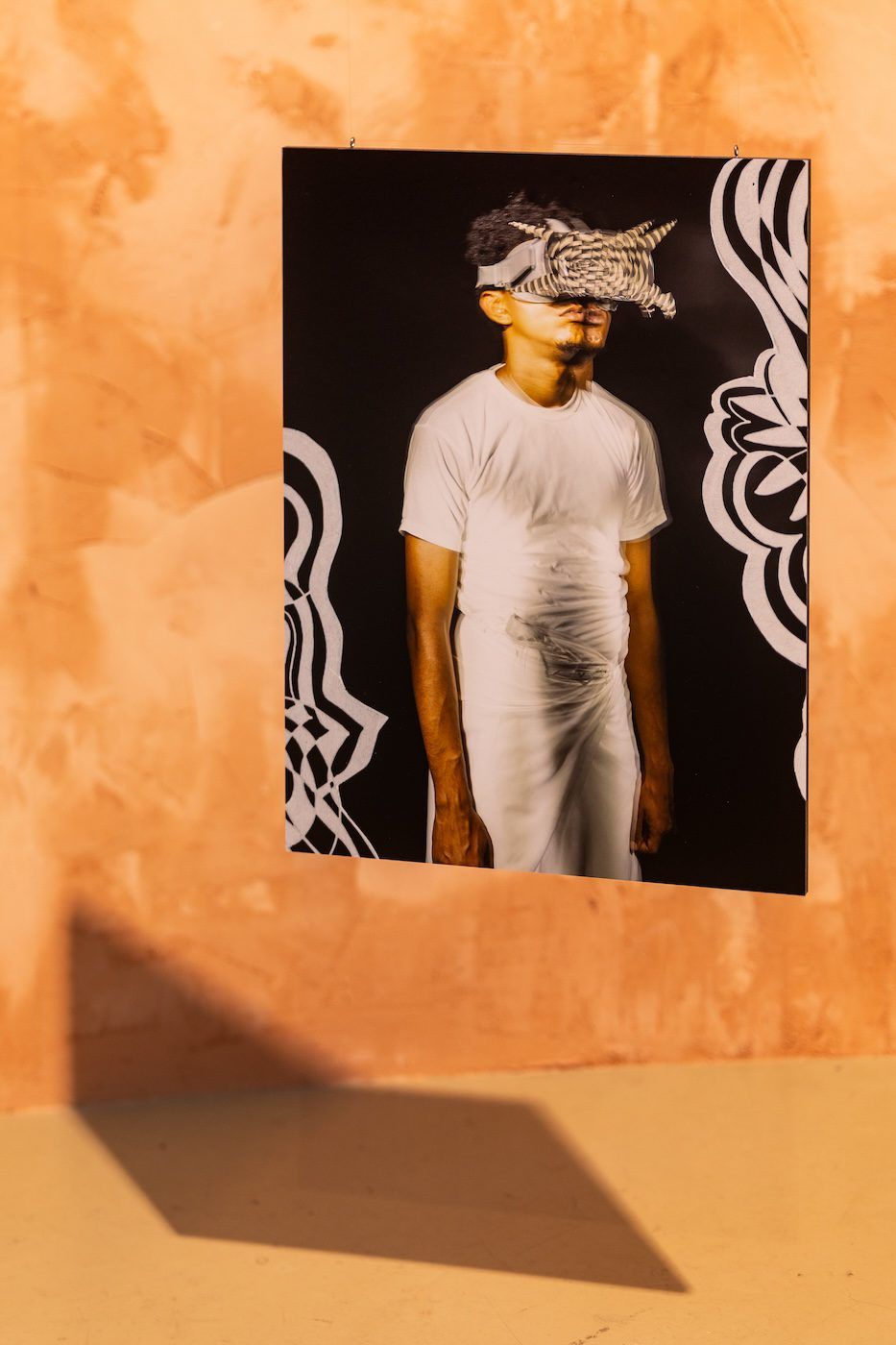 Installation view of Atelophobia (2024) by Mustafa Saeed from the exhibition The Anarchist Citizenship – People Made of Stories (2024) at Framer Framed, Amsterdam. Photo: Maarten Nauw. Courtesy of Framer Framed.