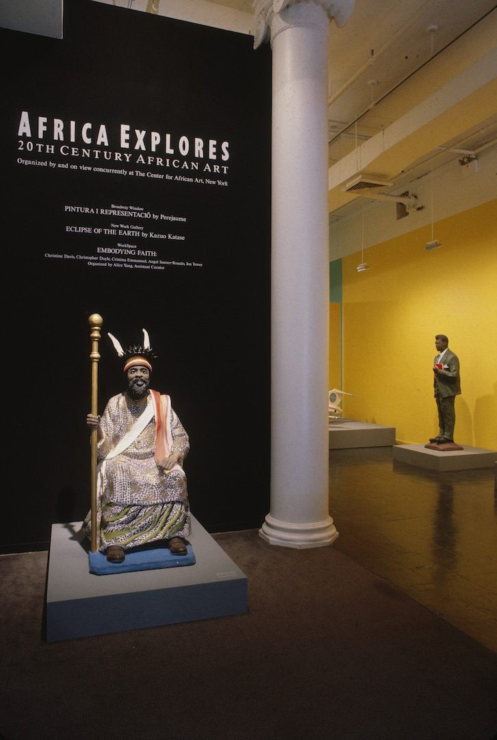 Entrance to the exhibition Africa Explores: 20th Century African Art, New York 1991. Courtesy New Museum, New York. Photo: Fred Scruton