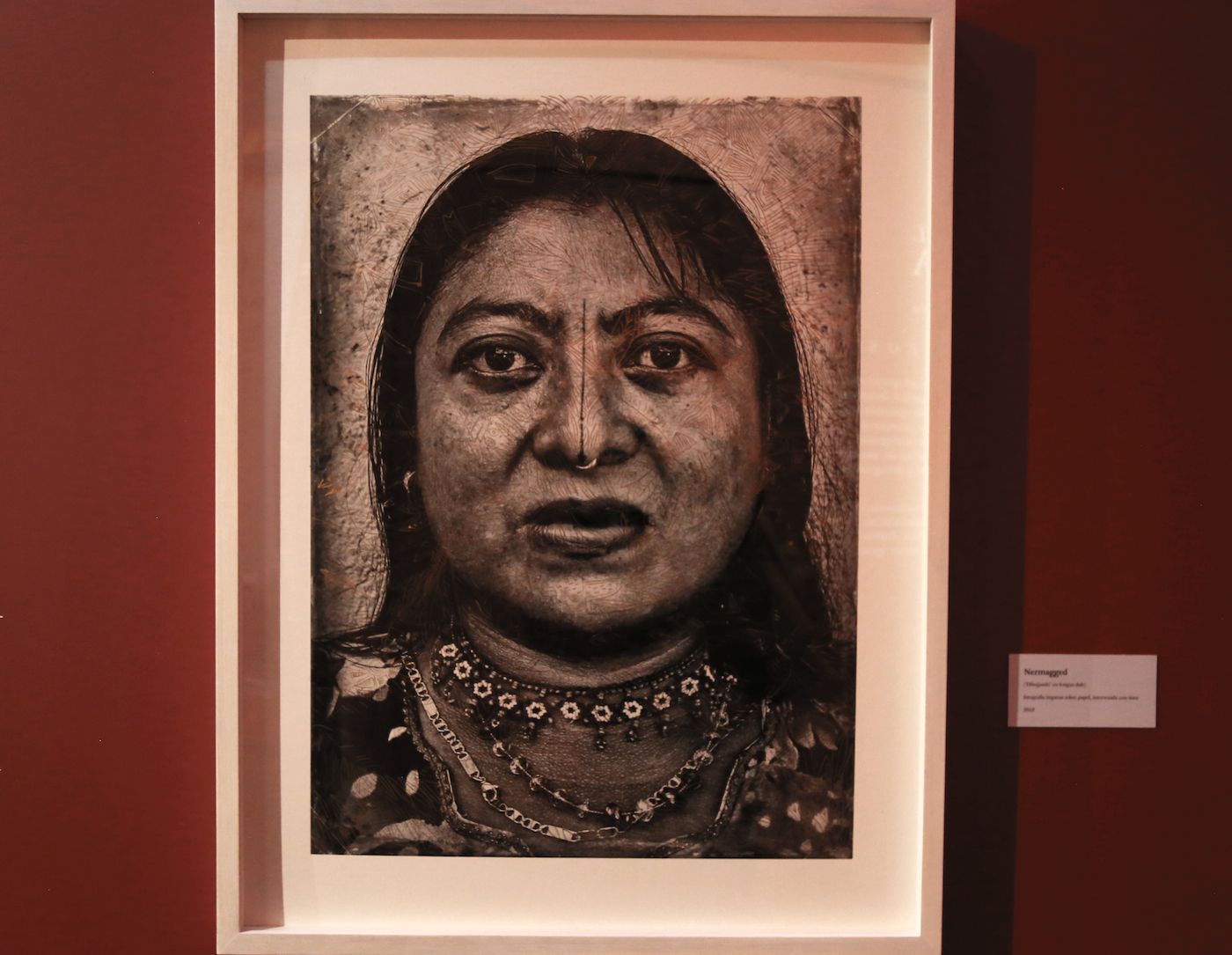 Nermagged ("Drawing” in Dule language). Printed photograph on paper, mixed techniques, 2018. Photo: Ana Luisa González.