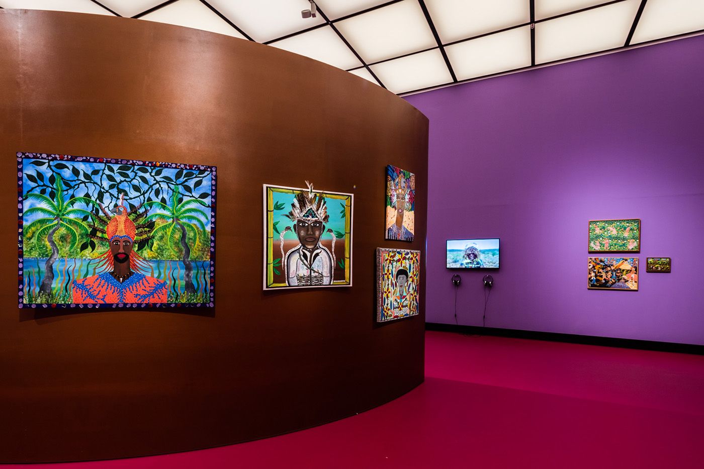 Installation view of the exhibition O Quilombismo: Of Resisting and Insisting. Of Flight as Fight. Of Other Democratic Egalitarian Political Philosophies, Haus der Kulturen der Welt (HKW), 2023. Photo: Laura Fiorio/HKW