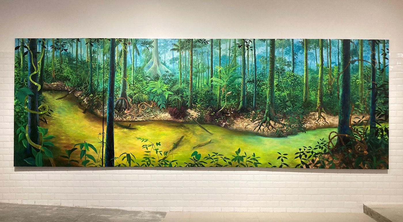 Miguel Penha, Igarapé, 2019. Acrylic on canvas. Brazil, Mato Grosso. Photo: Danilo José Rocha.