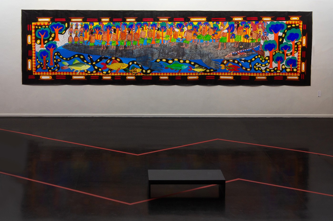 MAHKU. Kapewẽ Pukenibu, 2022. Acrylic on canvas. Commission. Photo: Fábio Souza/MAM Rio