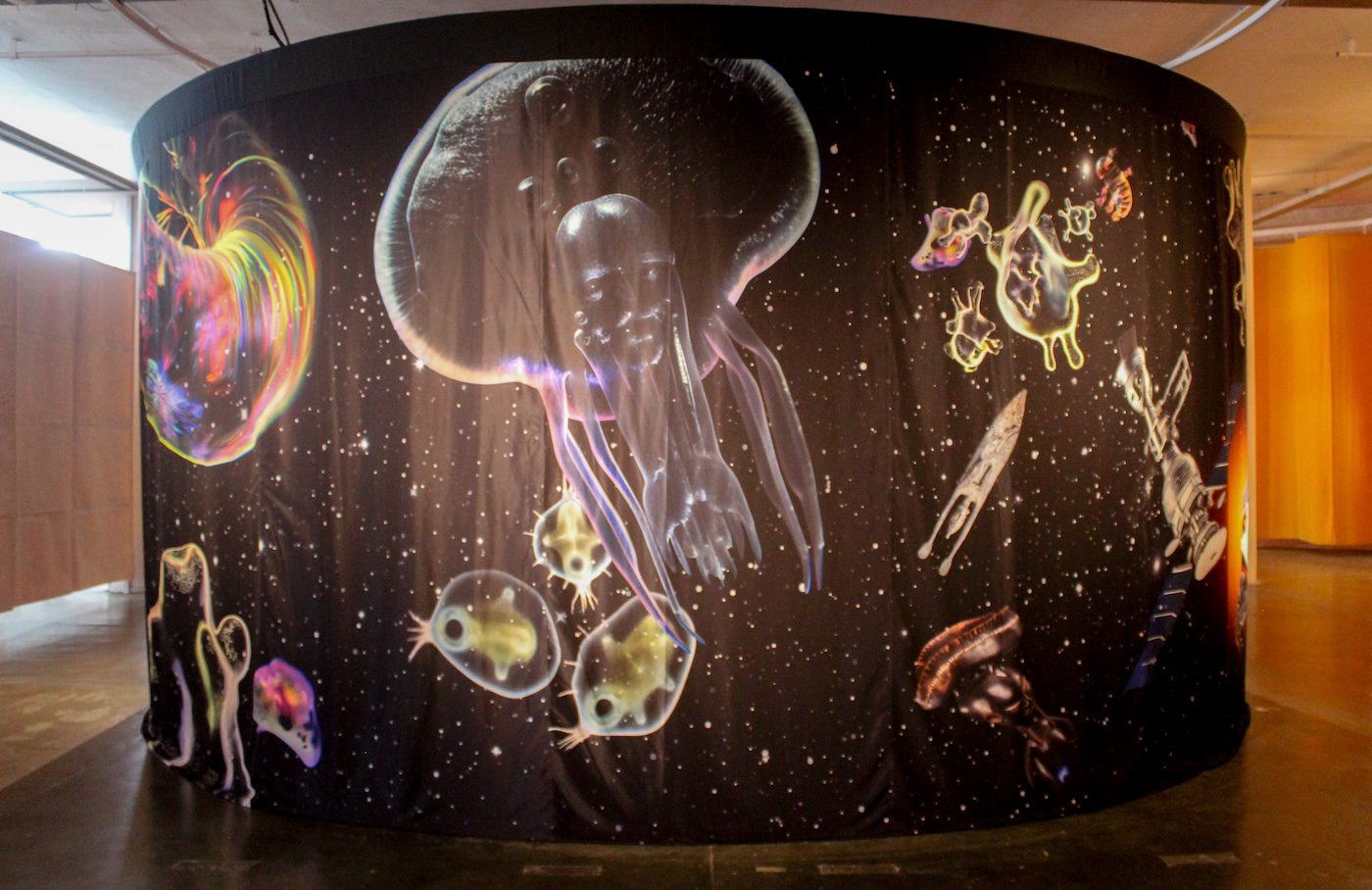 Work by Josefa Ntjam. Installation view at Ciccillo Matarazzo Pavilion, Fundação Bienal de São Paulo . Images by Cristian Baena / Contemporary And (C&amp;).