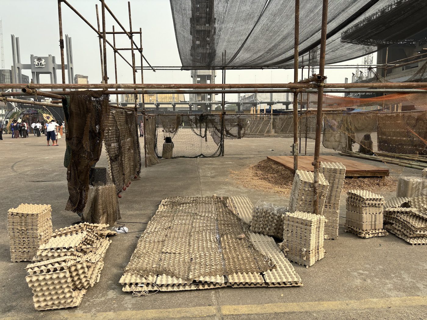 Installation view of Lagos Biennale 2024 at Tafawa Balewa Square. Photo: Sinazo Chiya