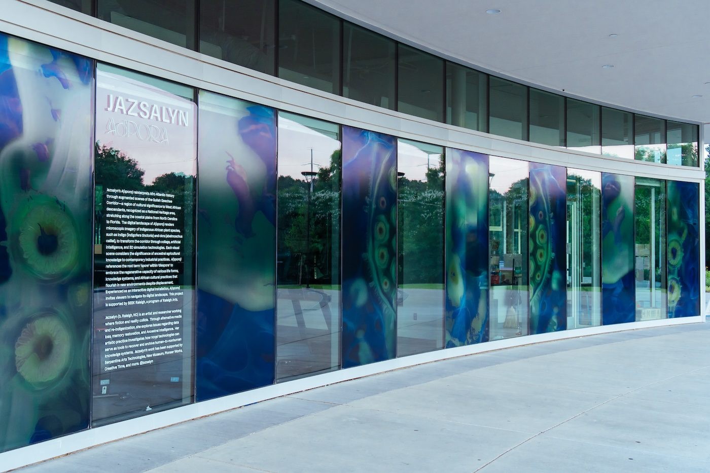 Jazsalyn, A(spora), 2025. Installation view at John Chavis Memorial Park, Raleigh, NC, US. Courtesy the artist and Raleigh Arts. Photographer: Jude McDonald.