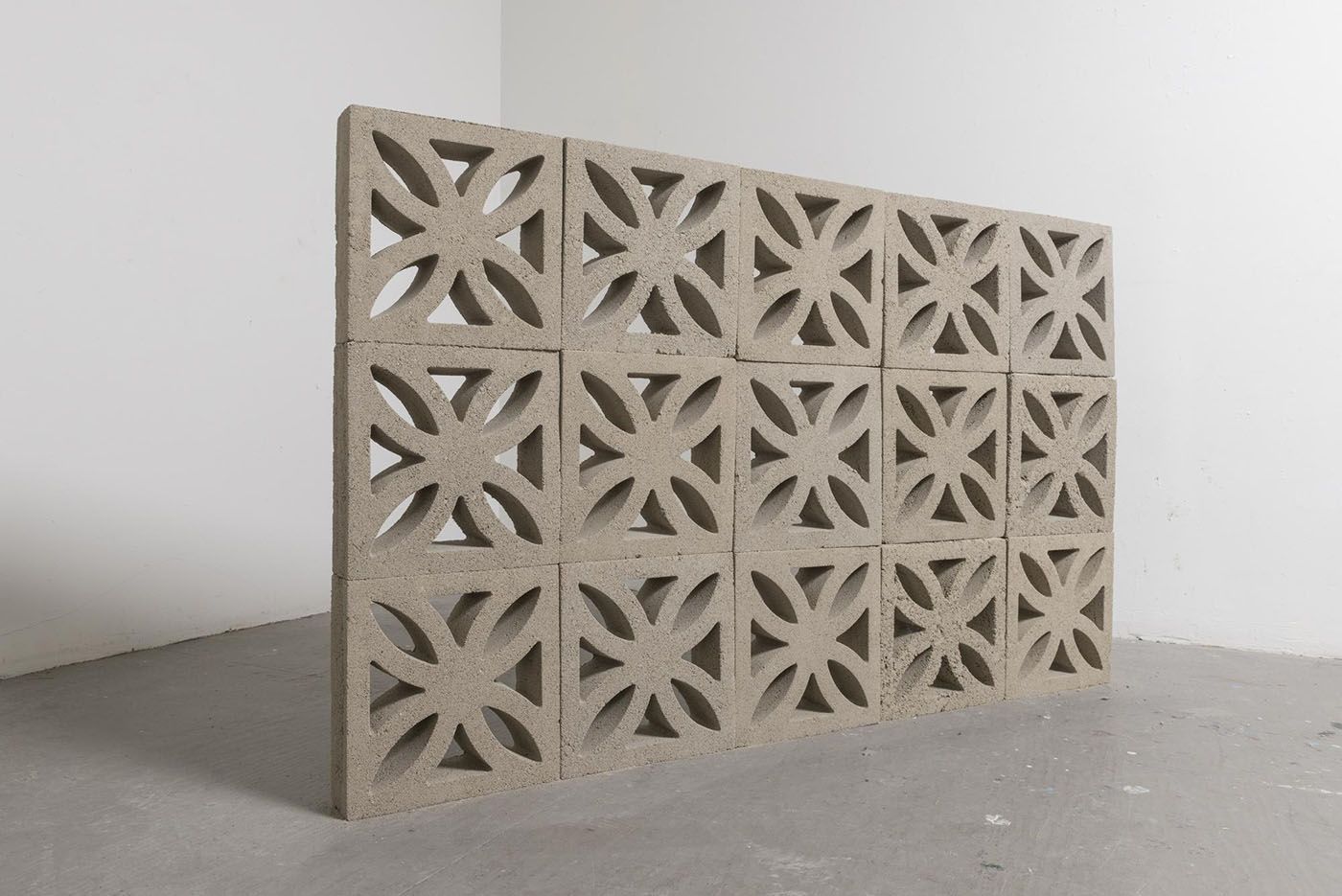 Mariana Ramos Ortiz, Breezeblocks I, sand, acrylic, 36" x 60" 2". Courtesy: the artist.